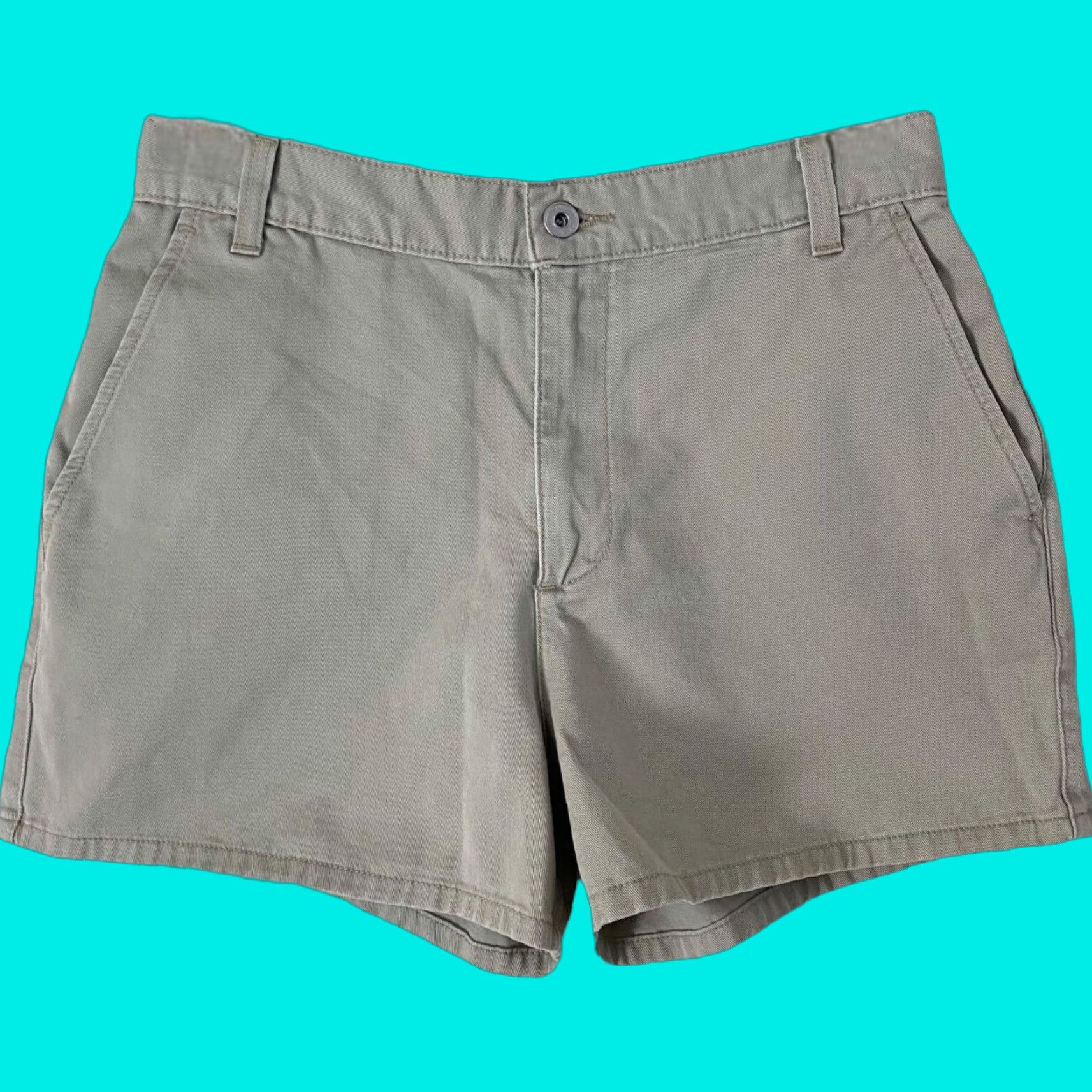 Calvin Klein VINTAGE Calvin Klein Khaki Chino Shorts Tan Womens Size 7 High-Waist Classic USA Chino Shorts 90s Women's Calv in USA Size 28" / US 6 / IT 42 - 1 Thumbnail