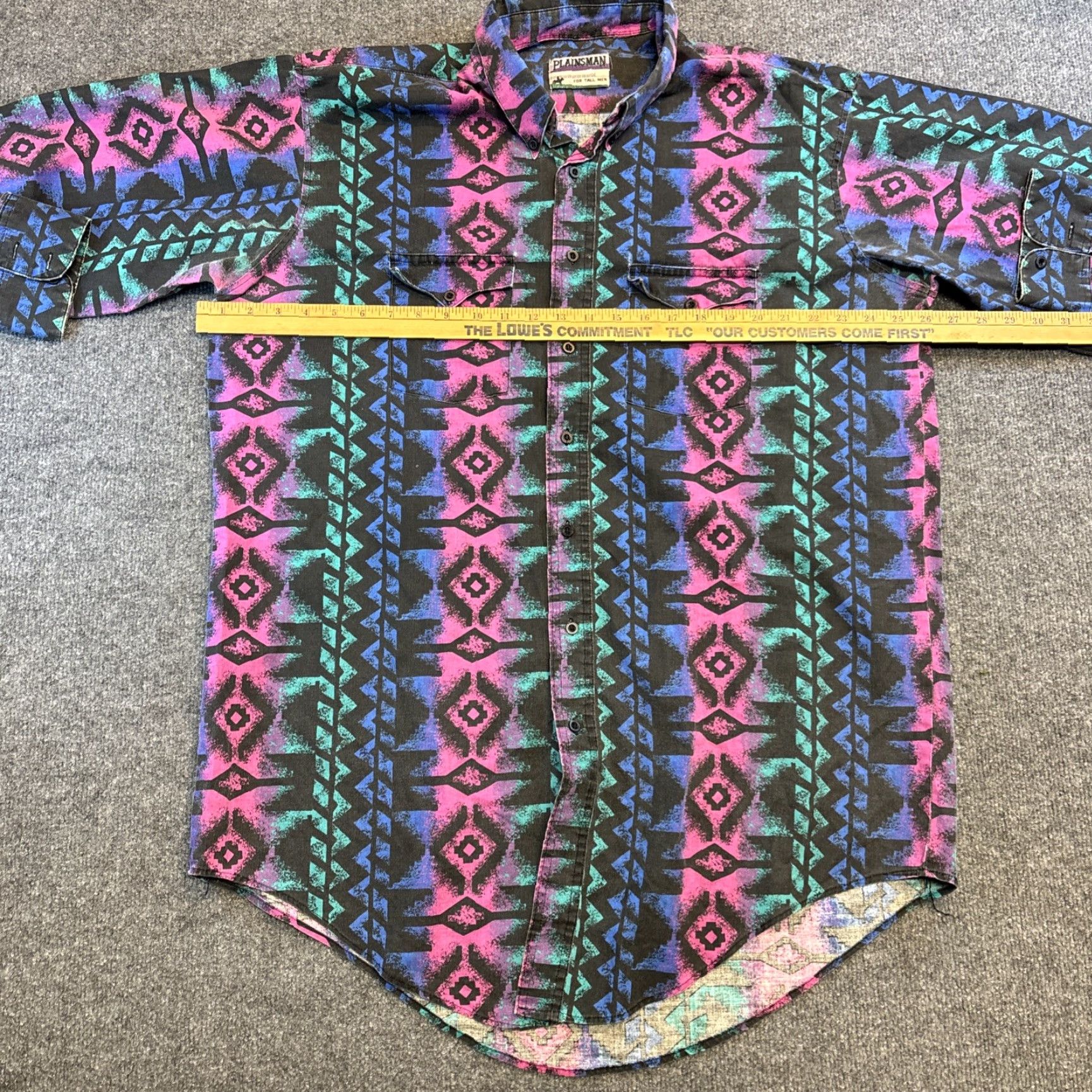 Vintage VINTAGE Plainsman Shirt Men’s XL Southwestern AOP Festival Western Cowboy 90s Size US XL / EU 56 / 4 - 5 Thumbnail