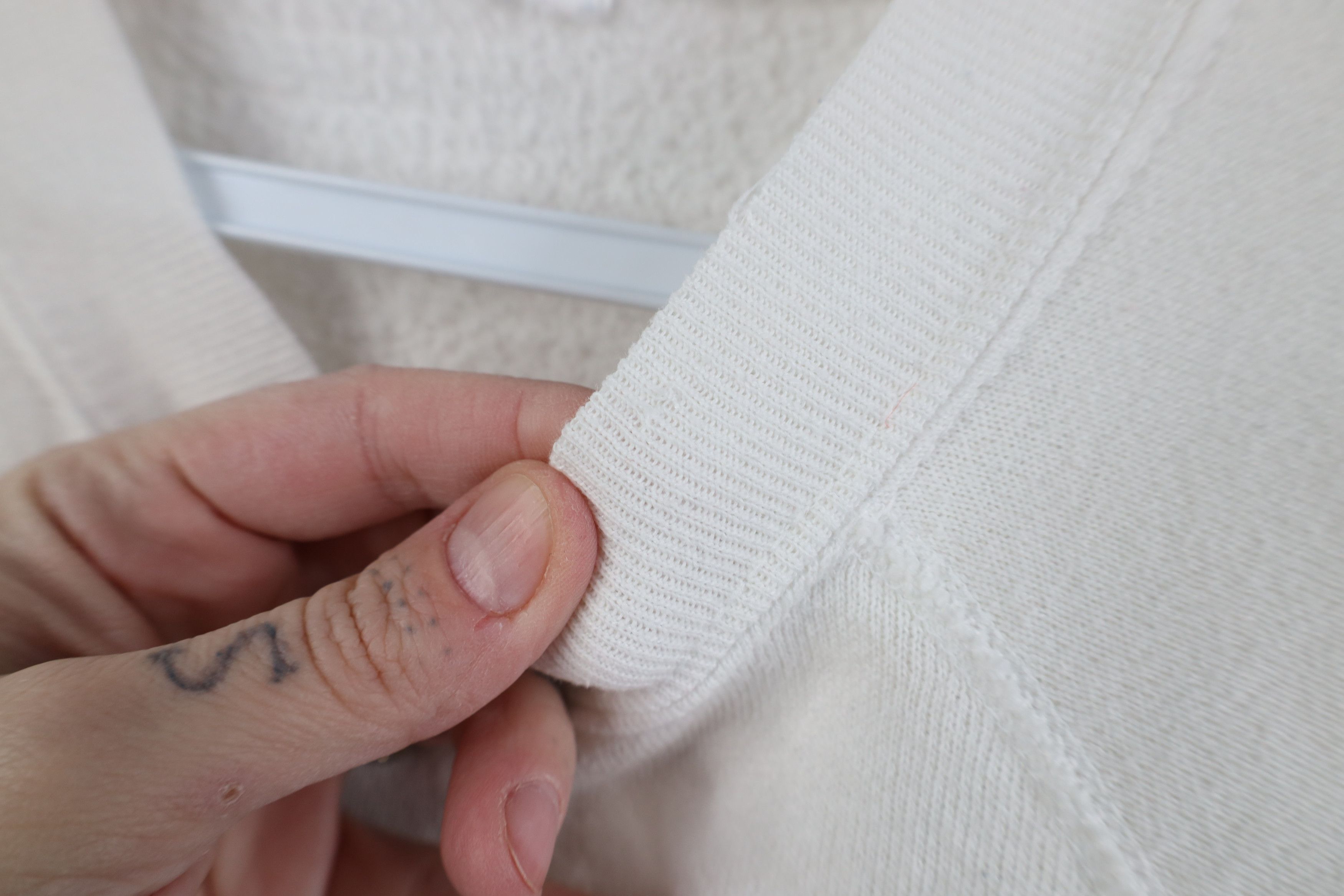 Vintage Vintage 90s Streetwear Blank Crewneck Sweatshirt White Size L / US 10 / IT 46 - 4 Thumbnail