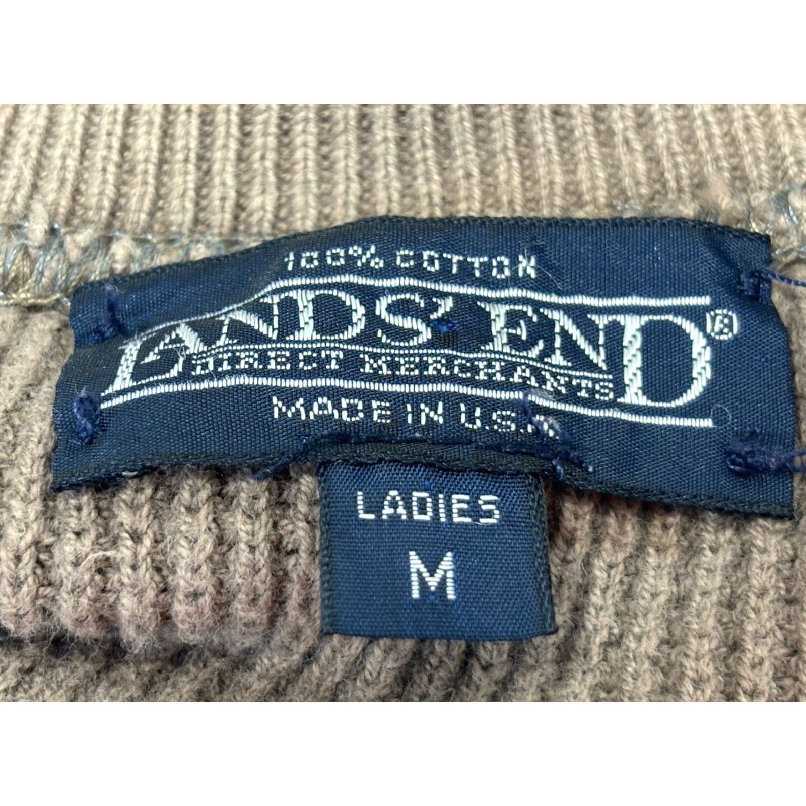 Lands' End VINTAGE Lands' End Henley Sweater Medium Brown Knit Long Sleeve 90s Mens Made in USA Size M / US 6-8 / IT 42-44 - 6 Thumbnail