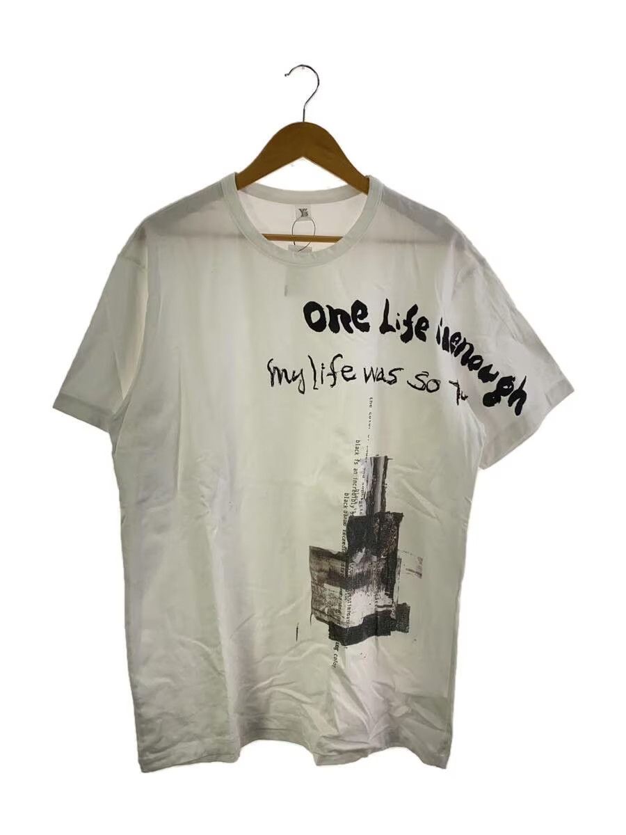 image of Yohji Yamamoto x YS Yamamoto "one Life Is Enough" Tee in White, Men's (Size XL)