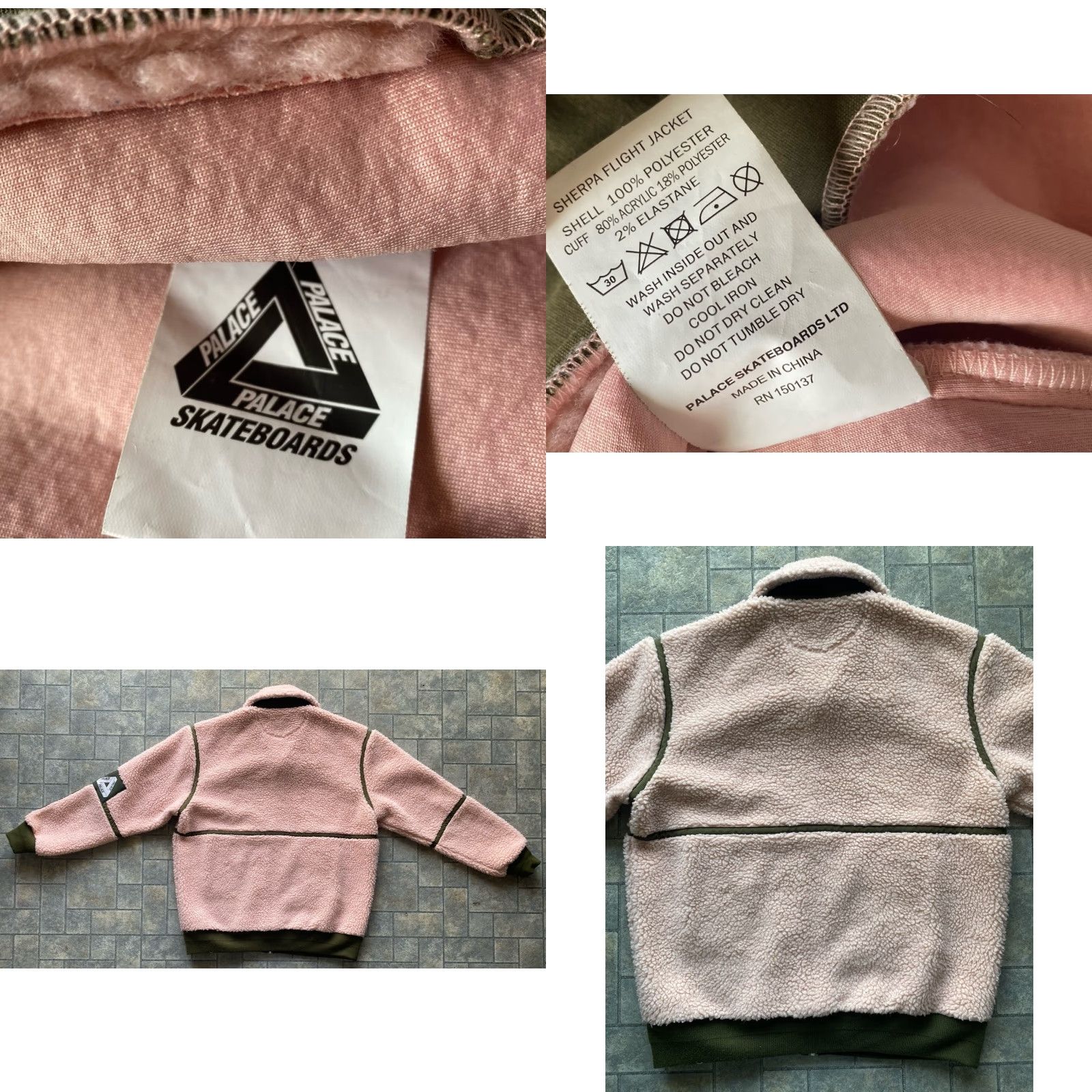 Palace Palace Skateboards Jacket Sherpa Flight Pink Men’s L - Regular Outer Shell Polyester, Pink, Jacket, Men, L Size US L / EU 52-54 / 3 - 9 Thumbnail