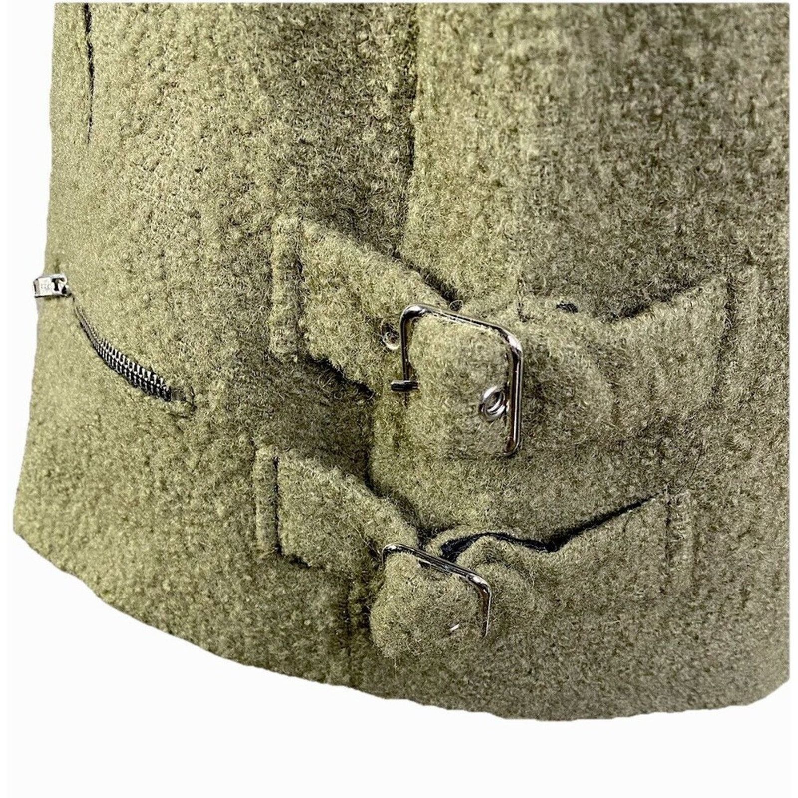 Zara Zara Olive Green Boiled Wool Blend Oversized Jacket Sz Lg Size L / US 10 / IT 46 - 5 Thumbnail