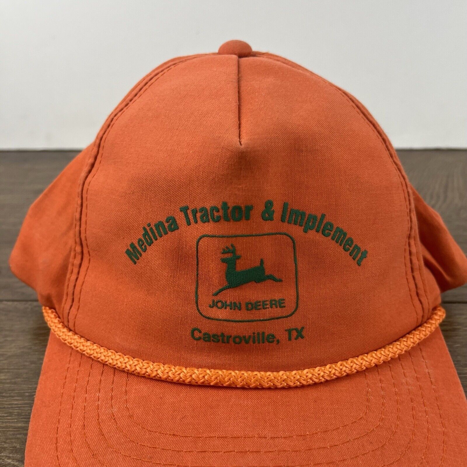 John Deere Medina Tractor Implement Snapback Hat Orange Adjustable Hat Size ONE SIZE - 7 Thumbnail