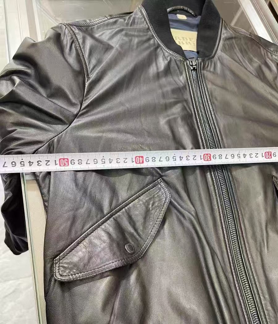 Burberry Burberry Black Leather Bomber Jacket for Men Size US L / EU 52-54 / 3 - 8 Thumbnail