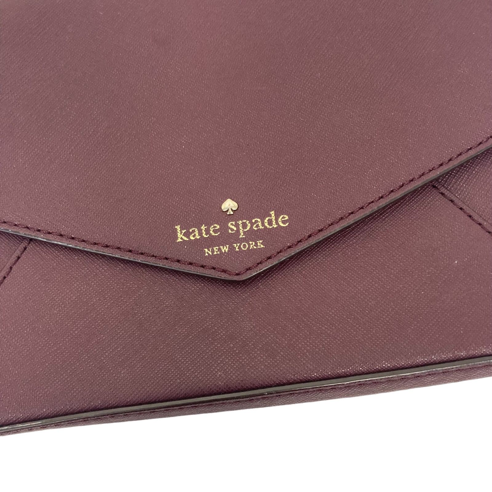 Kate Spade Kate Spade Maroon Leather Envelope Crossbody Bag Size ONE SIZE - 2 Thumbnail