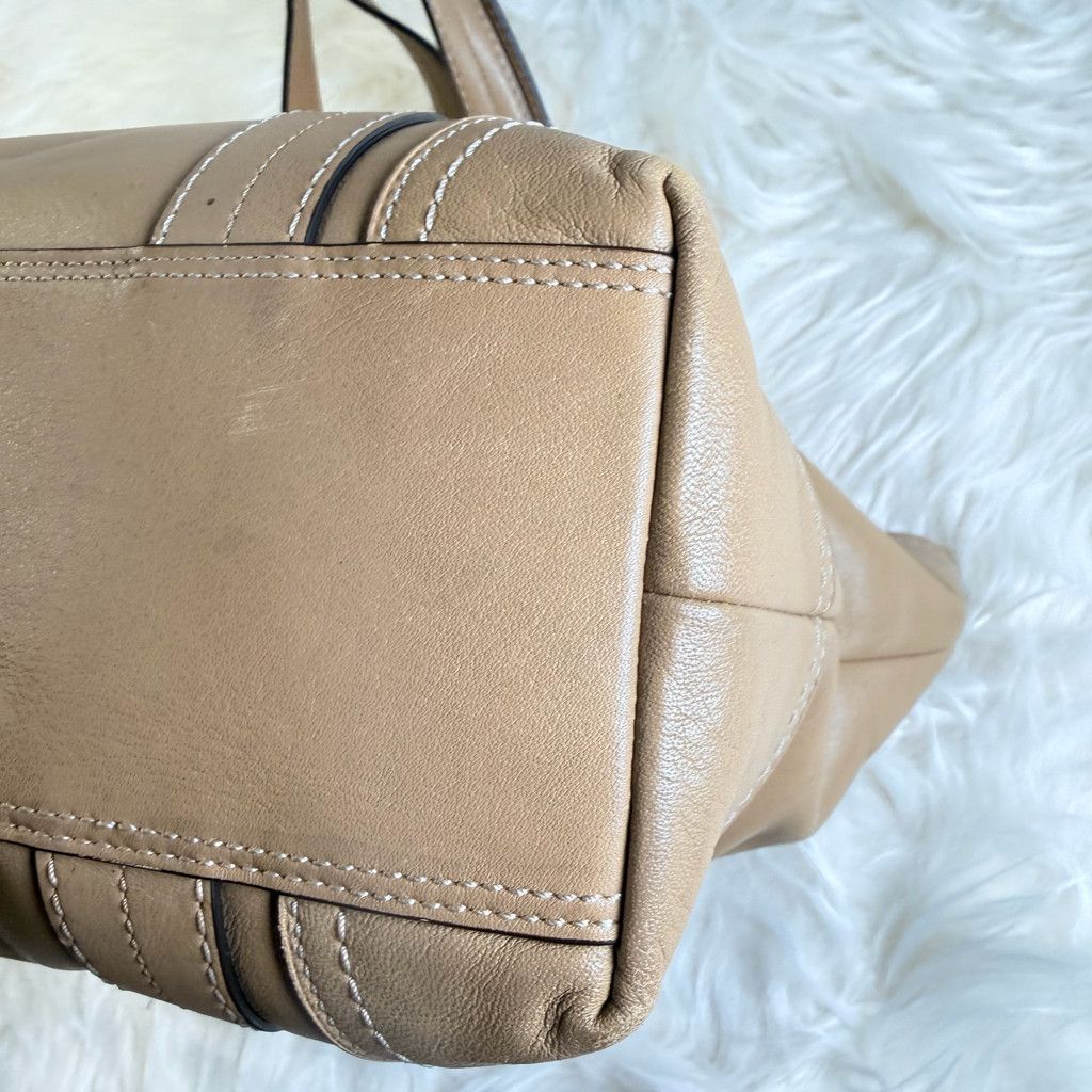 Coach Coach Madison Lindsey Gathered Leather Satchel - Tan/Beige Size ONE SIZE - 7 Thumbnail