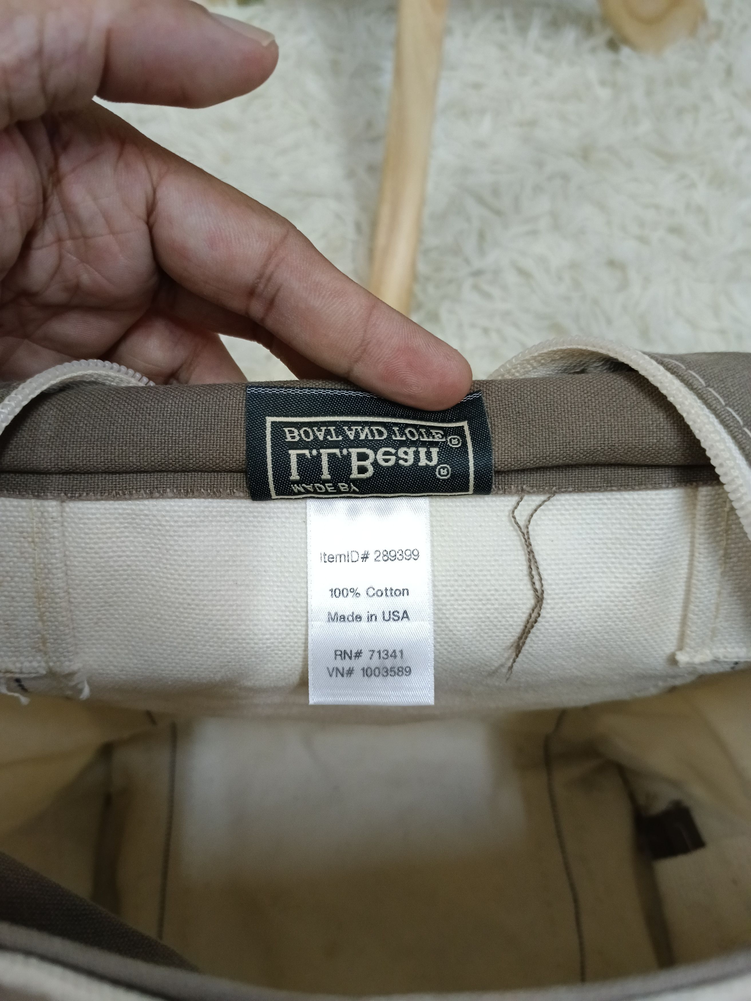 L.L. Bean DiSTRESS L.L BEAN VINTAGE HARD CANVAS TOTE BAG Size ONE SIZE - 14 Thumbnail
