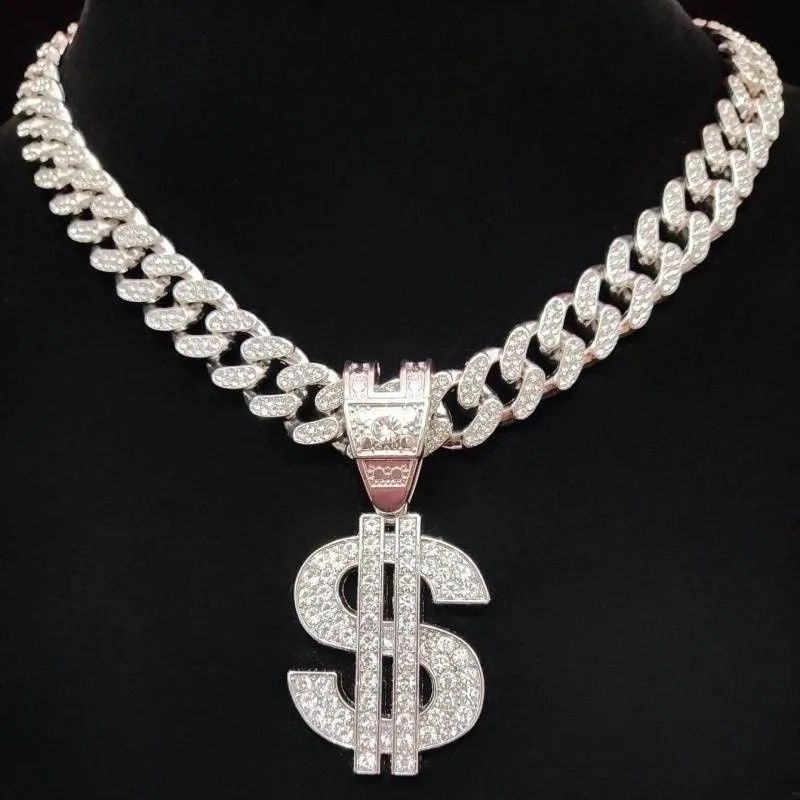 Jewelry Men Women Hip Hop Dollar Pendant Necklace Size ONE SIZE - 1 Thumbnail