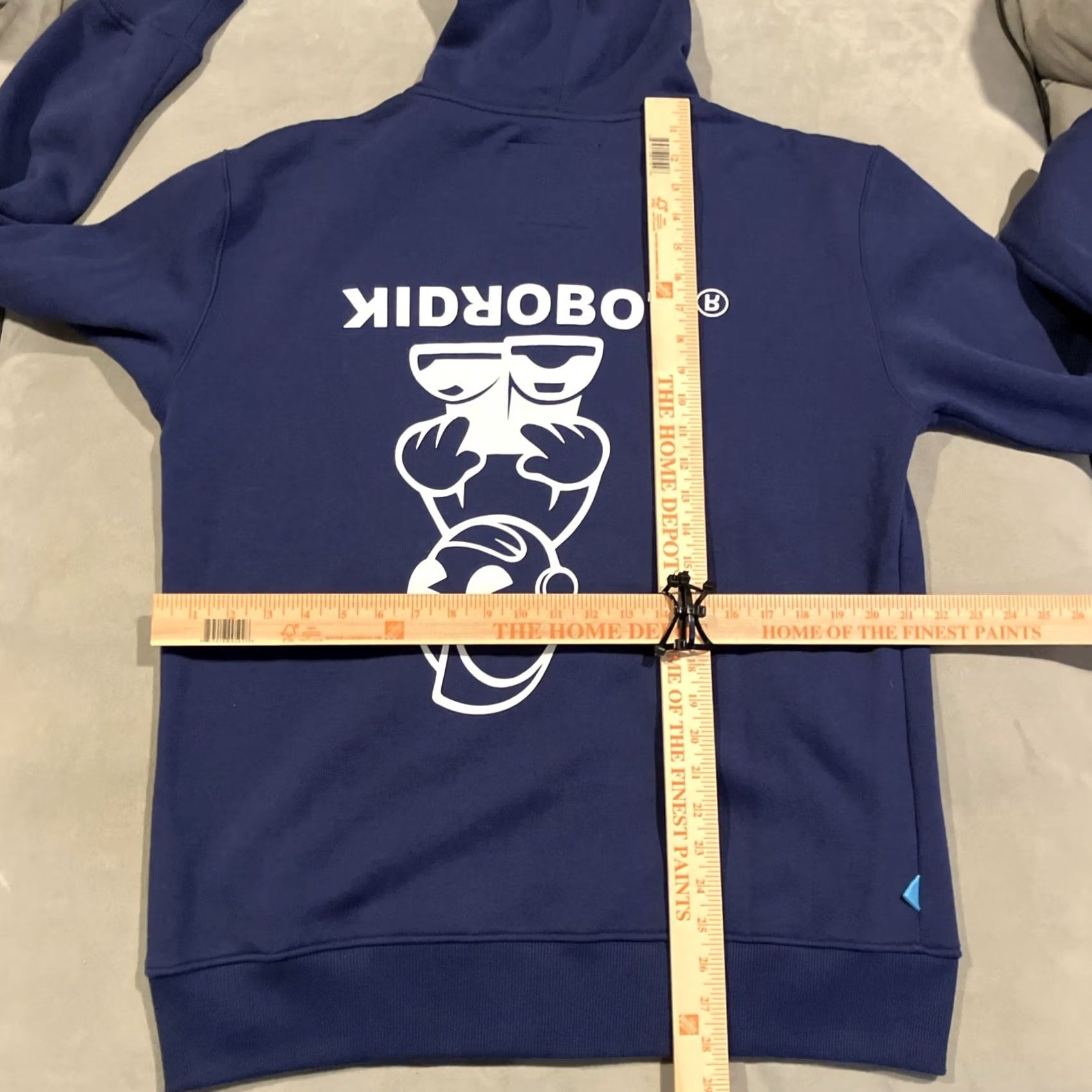 Logo 7 VINTAGE Kidrobot Hoodie Full Zip Up Inverted Logo Men's Large Blue Graphic Print Hooded Pockets Size US L / EU 52-54 / 3 - 7 Thumbnail