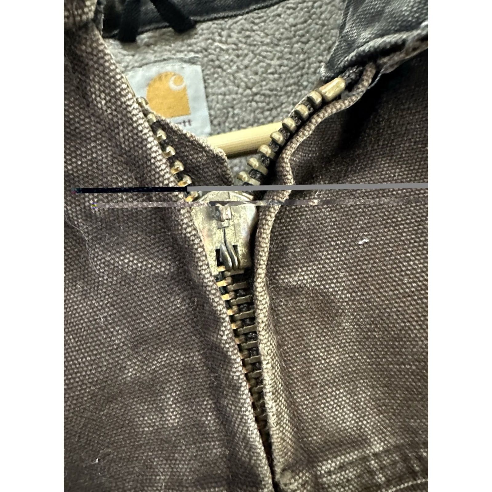 Carhartt VTG Carhartt Jacket Mens L Brown Distressed Sherpa Lined Ridge Faded Canvas Workwear 90s Style Size US L / EU 52-54 / 3 - 6 Thumbnail