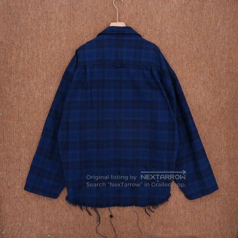 Balenciaga Balenciaga Flannel checkered embroidered hem destroyed jac Size US L / EU 52-54 / 3 - 2 Thumbnail