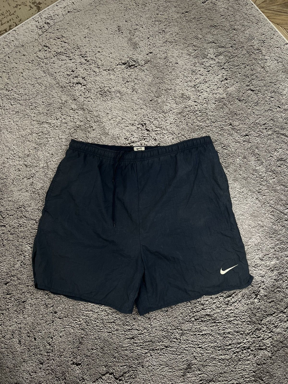 Nike × Vintage VTG 90’s nike big logo swoosh nylon metal shorts Size US 34 / EU 50 - 2 Thumbnail