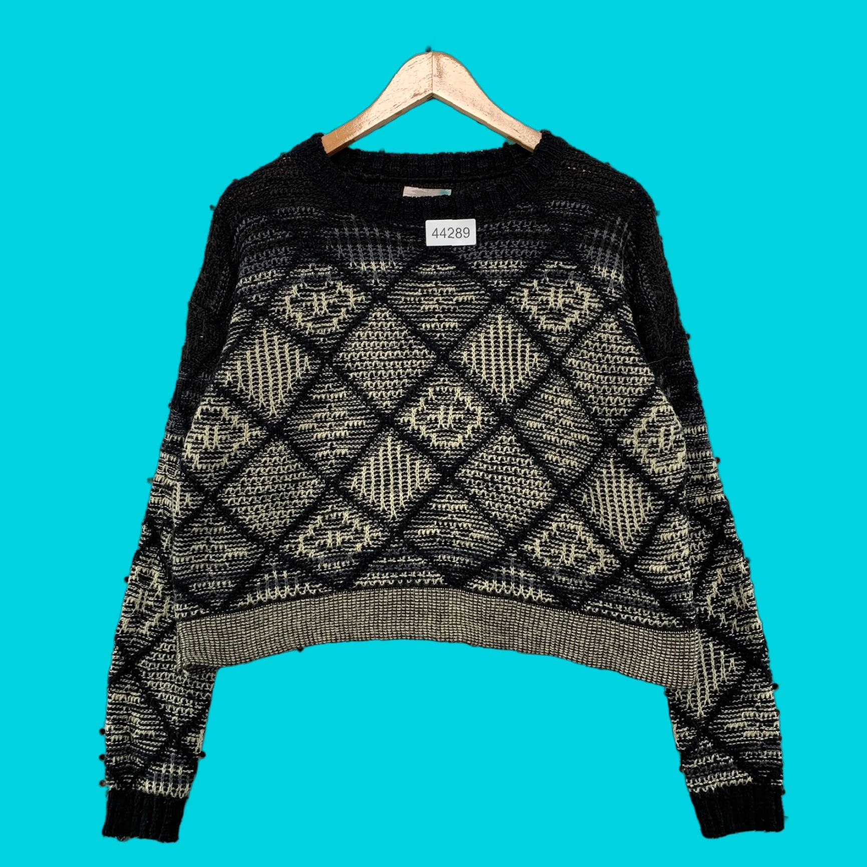 Forever 21 VINTAGE FOREVER 21 Knit Sweater Womens M Black Brown Argyle Crew Neck Loose Knit Shirt Pullover Winter Fall Womens Size M / US 6-8 / IT 42-44 - 1 Thumbnail