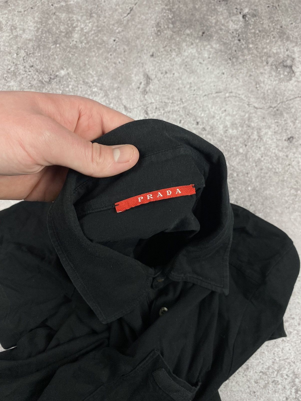 Prada Vintage Black Prada Pocket Polo logo tshirt Size US XL / EU 56 / 4 - 5 Thumbnail