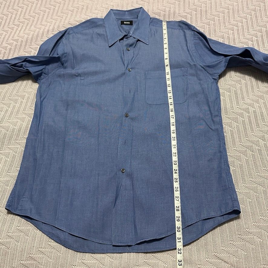 Hugo Boss Hugo Boss solid blue long sleeve button down size 16.5 Size US L / EU 52-54 / 3 - 9 Thumbnail
