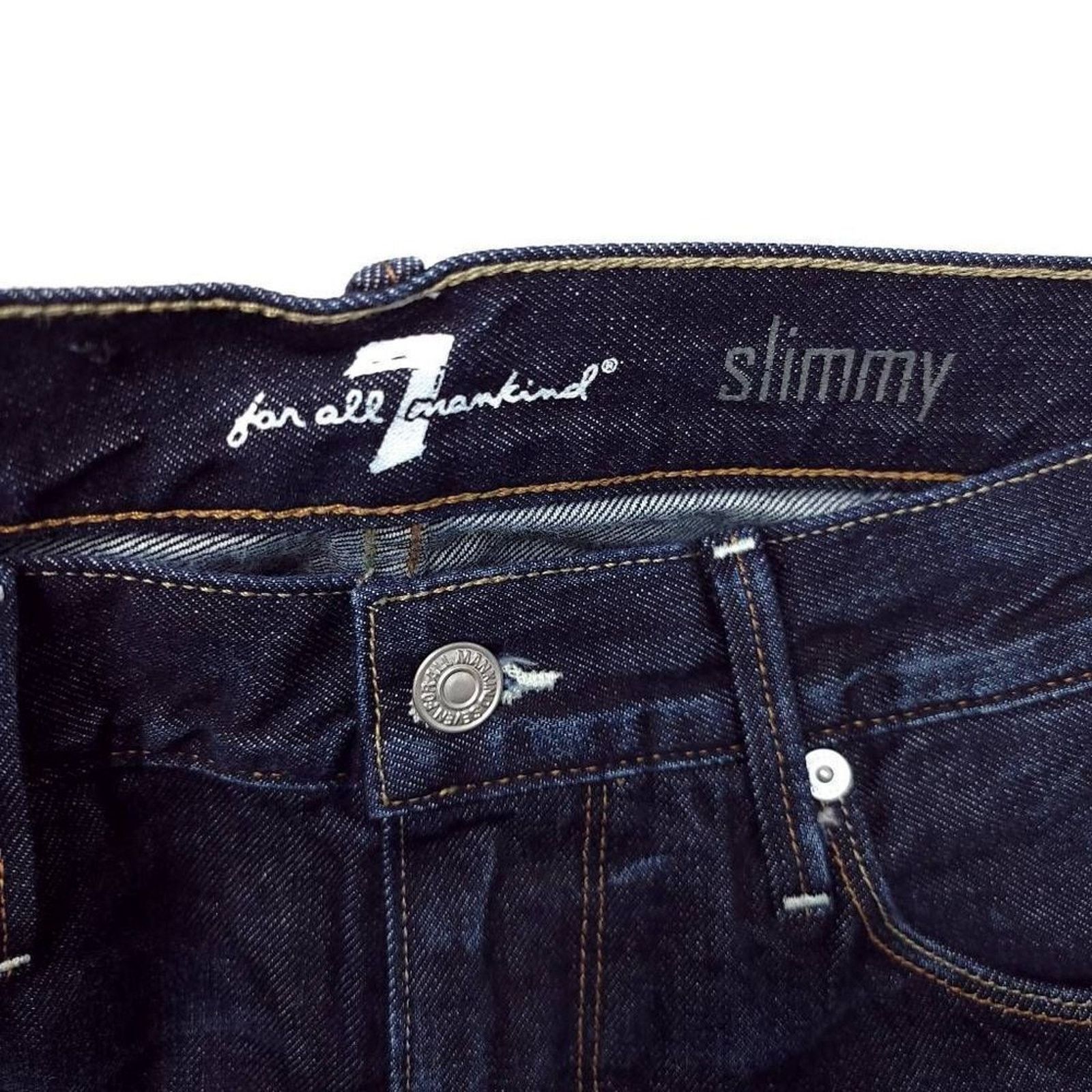 7 For All Mankind 7 For All Mankind Slimmy Jeans Mens 29x33 Red Line Selvedge Size US 29 - 4 Thumbnail