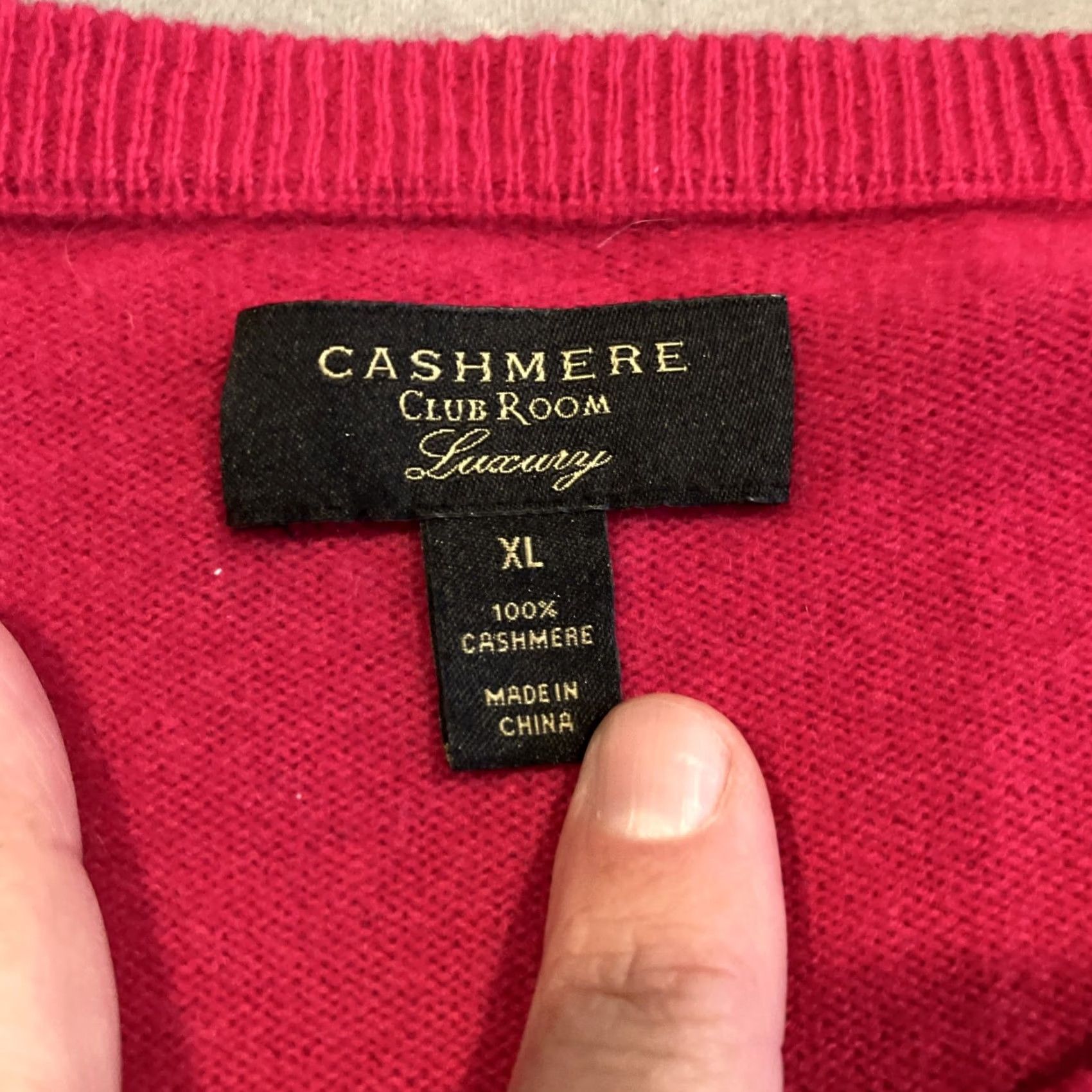 Club Room Club Room Luxury 100% Cashmere Crewneck Sweater XL Men Pink Fuchsia Pullover Knit Solid Crew Neck Regular Size Type Casual Size US XL / EU 56 / 4 - 2 Thumbnail