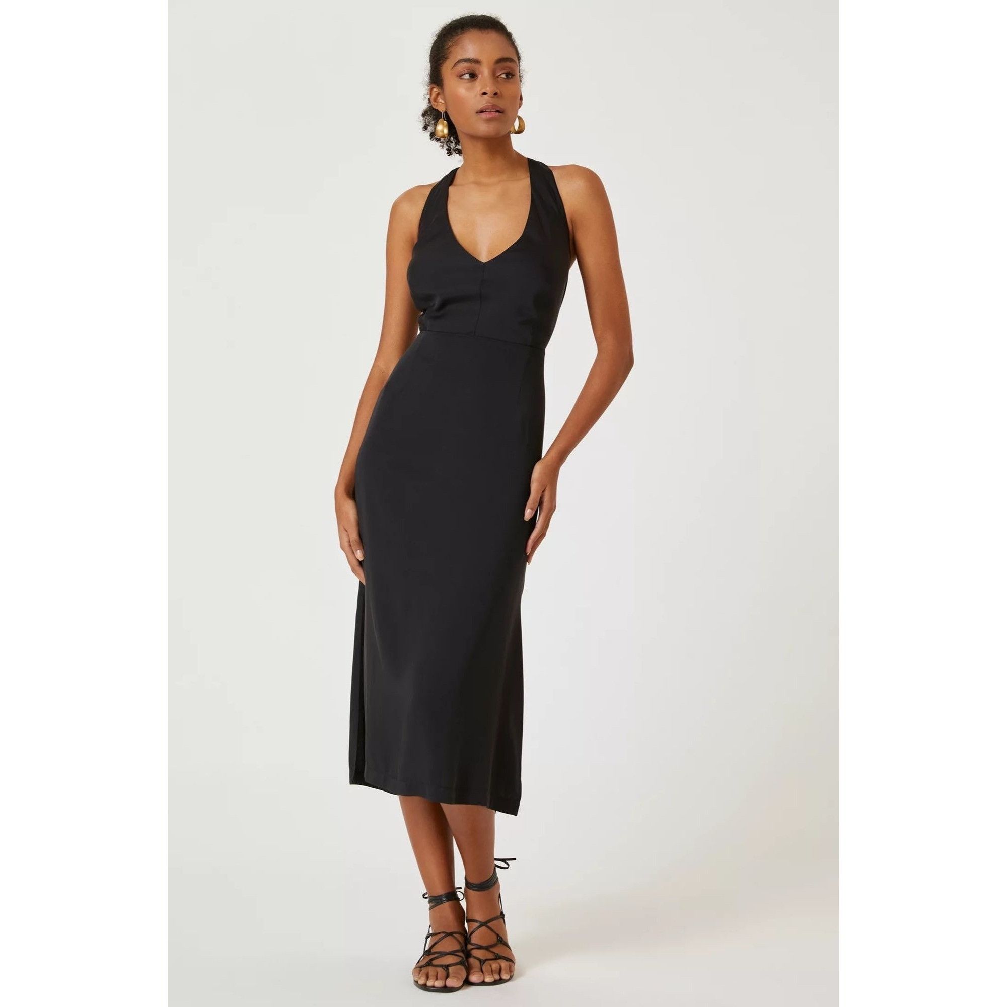 Anthropologie Anthropologie Sleeveless Deep-V Midi Dress Size XS / US 0-2 / IT 36-38 - 3 Thumbnail