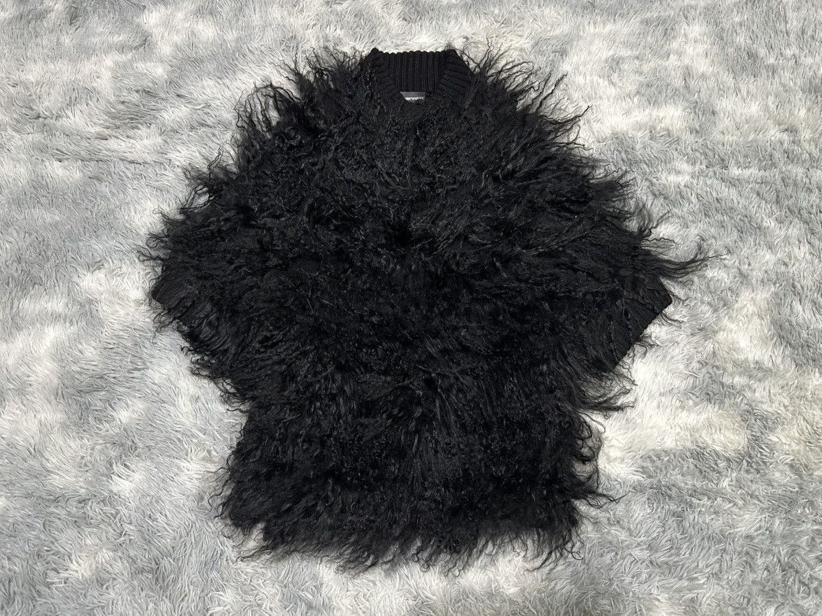 Emporio Armani 🔥Aw2010 Emporio Armani Mongolian Lamb Fur Short Sweater Size US M / EU 48-50 / 2 - 3 Thumbnail