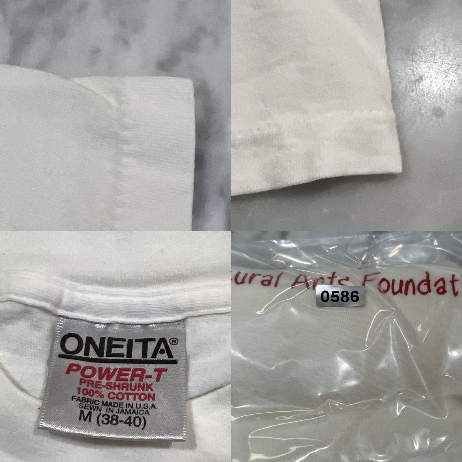 Vintage VINTAGE Oceanside Museum Arts Foundation T shirt Men’s M Single Stitch Oneita Shirt Mens White Cotton Graphic Print 1990s Art Theme Size US M / EU 48-50 / 2 - 8 Thumbnail