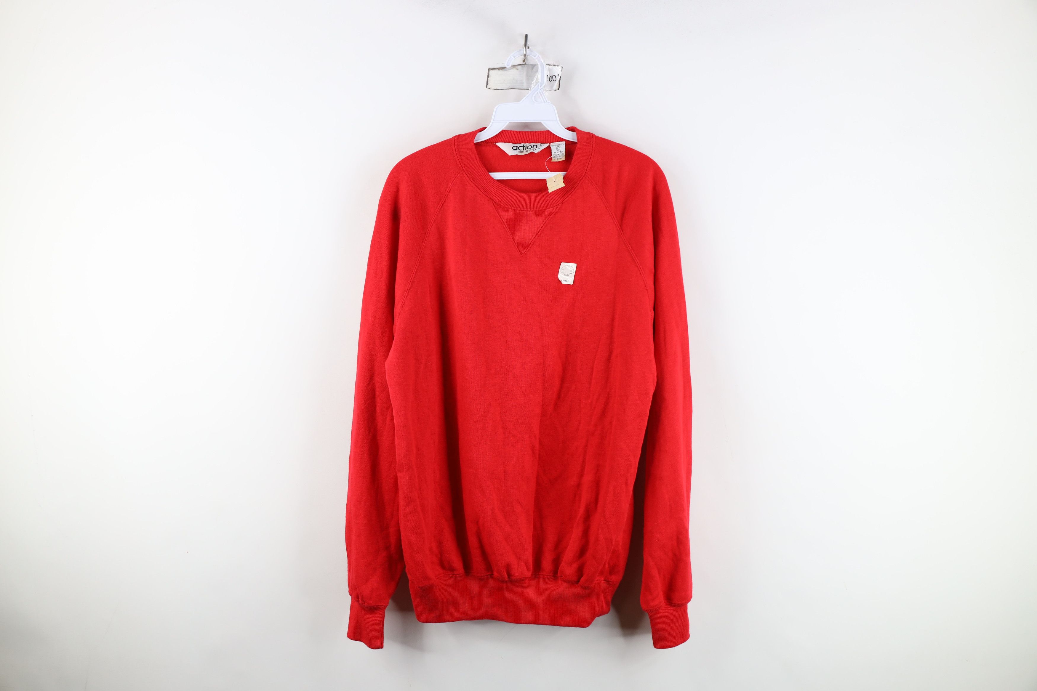 Vintage Deadstock Vintage 70s Streetwear Crewneck Sweatshirt Red Size US L / EU 52-54 / 3 - 1 Thumbnail