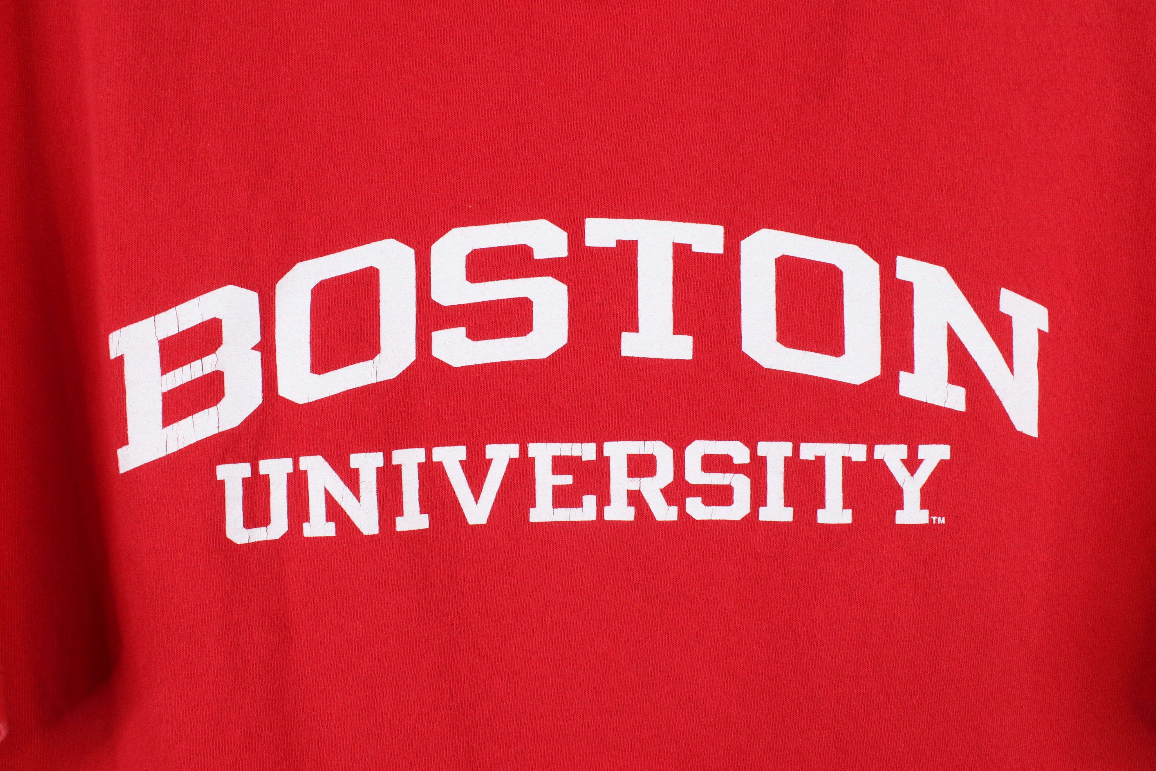 Vintage Vintage 90s Spell Out Boston University Short Sleeve T-Shirt Size US L / EU 52-54 / 3 - 4 Thumbnail
