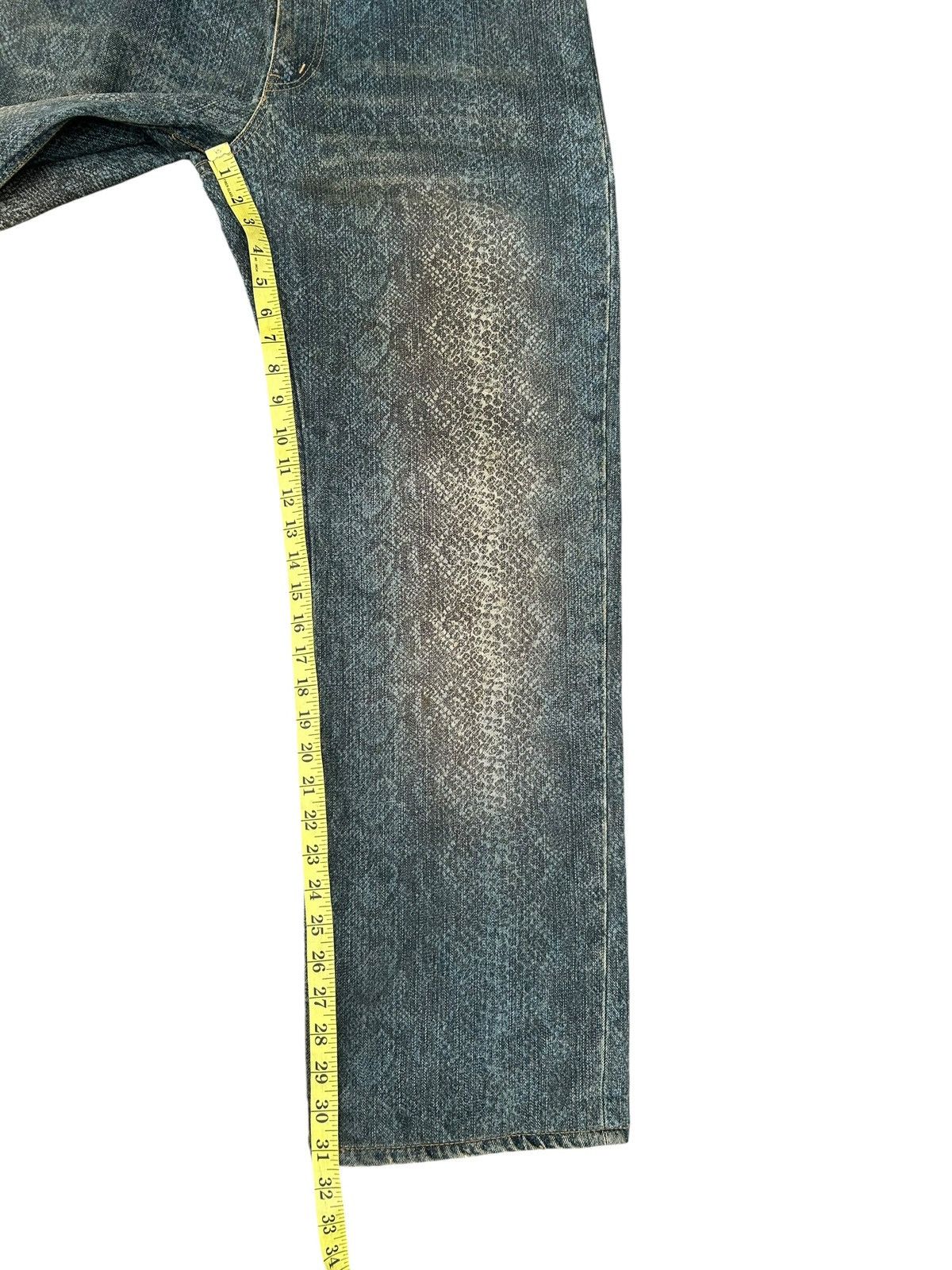 Kapital Karakuri Tamashii Embroidered Japanes Snake Skin Denim Jeans Size US 35 - 21 Thumbnail