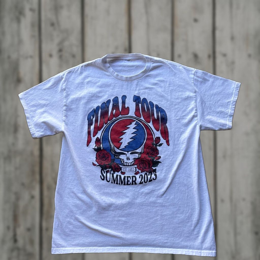 Vintage Grateful Dead Shirt Mens Medium White Band Music Final Tour Steal Your Face 2023 Size US M / EU 48-50 / 2 - 1 Thumbnail