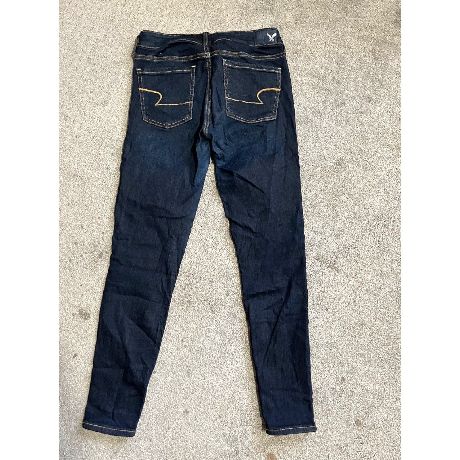 American Eagle Outfitters American Eagle Blue Denim Dark Wash Stretch Jegging Pants 2 Short Solid Size 26" / US 2 / IT 38 - 2 Thumbnail