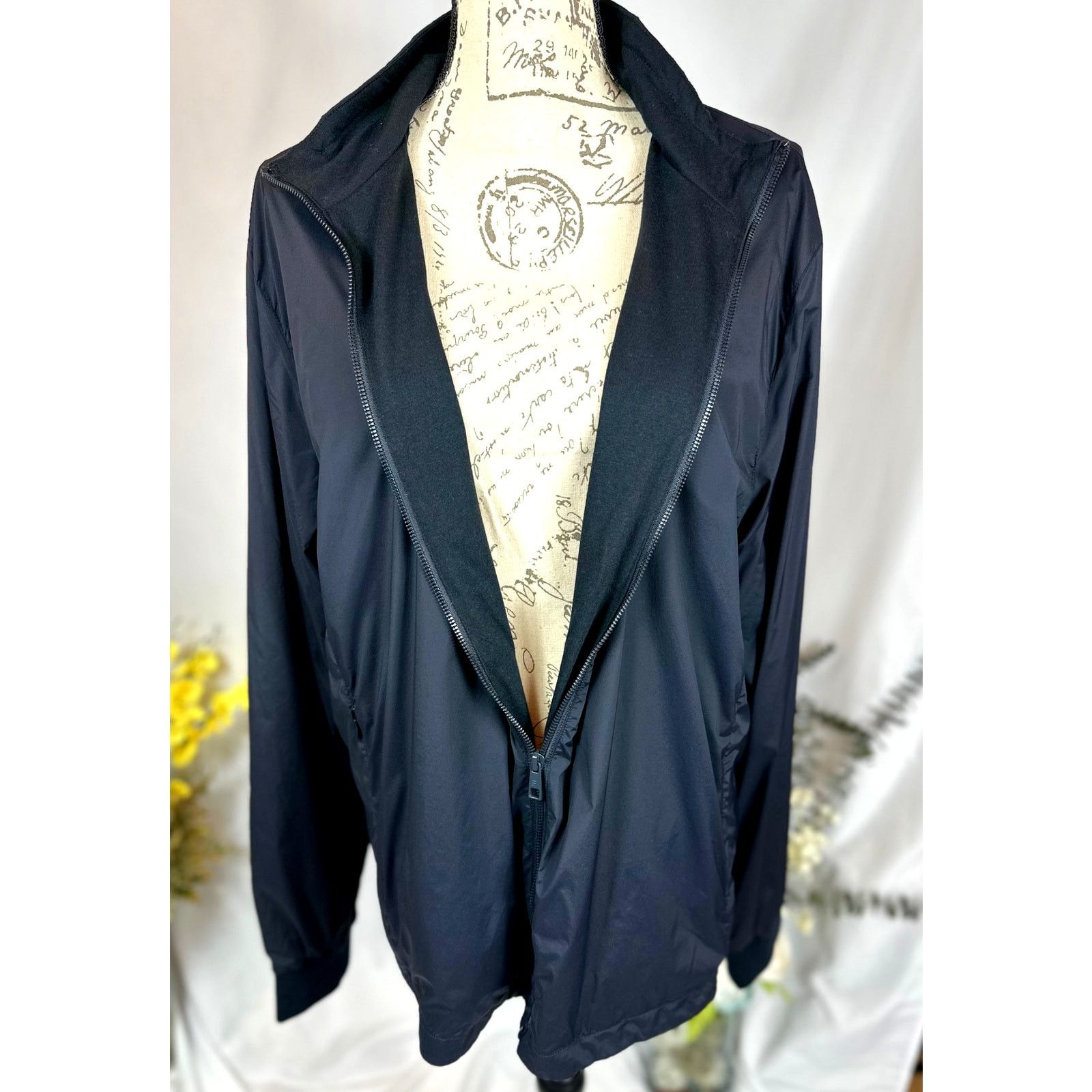 PIOMBO Piombo Regular High Neck Full Zip Fit Jacket Black XL Size US XL / EU 56 / 4 - 11 Thumbnail