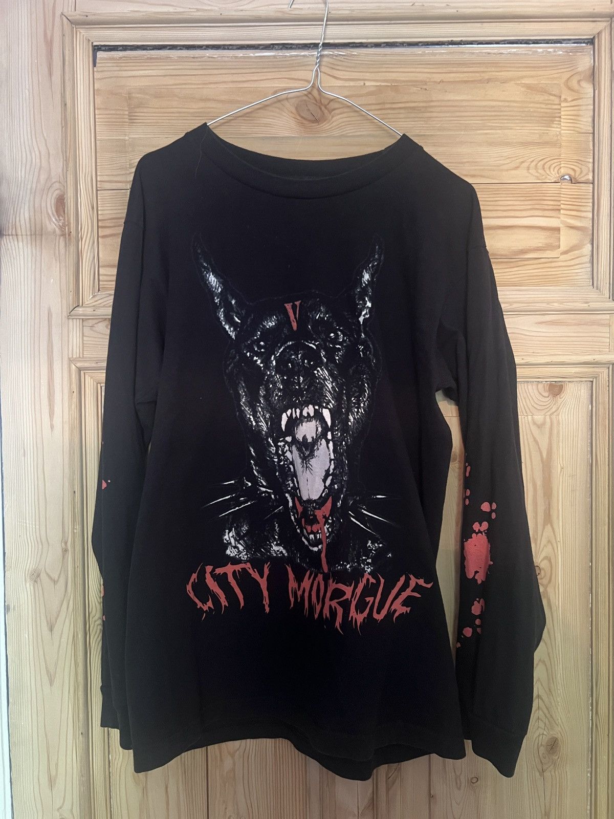 City Morgue x Vlone Bark ロンT Tシャツ ブラック City Morgue × Vlone Vlone x City Morgue Black Longsleeve