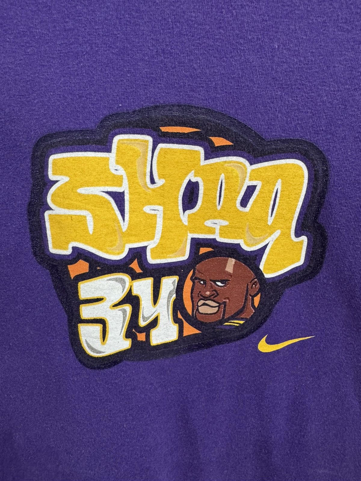 Nike Vtg 90s Nike Shaquille O’Neal Shaq Lakers Cartoon NBA Tshirt Size US L / EU 52-54 / 3 - 2 Thumbnail