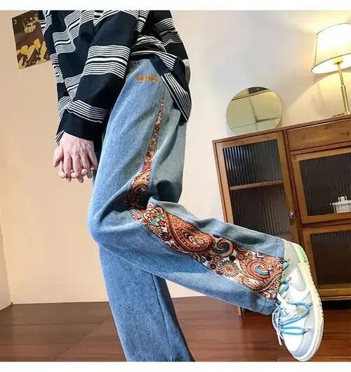 Jean × Vintage Patchwork Wide Leg Denim Size US 32 / EU 48 - 2 Thumbnail