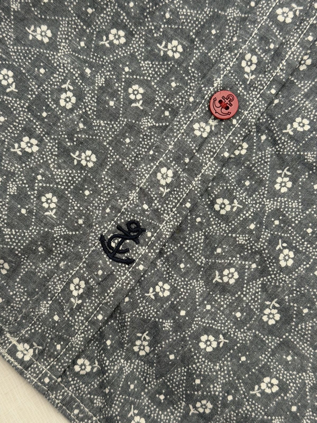CPO CPO Button Up Shirt Men's Medium Blue White Flower Pattern Size US M / EU 48-50 / 2 - 5 Thumbnail