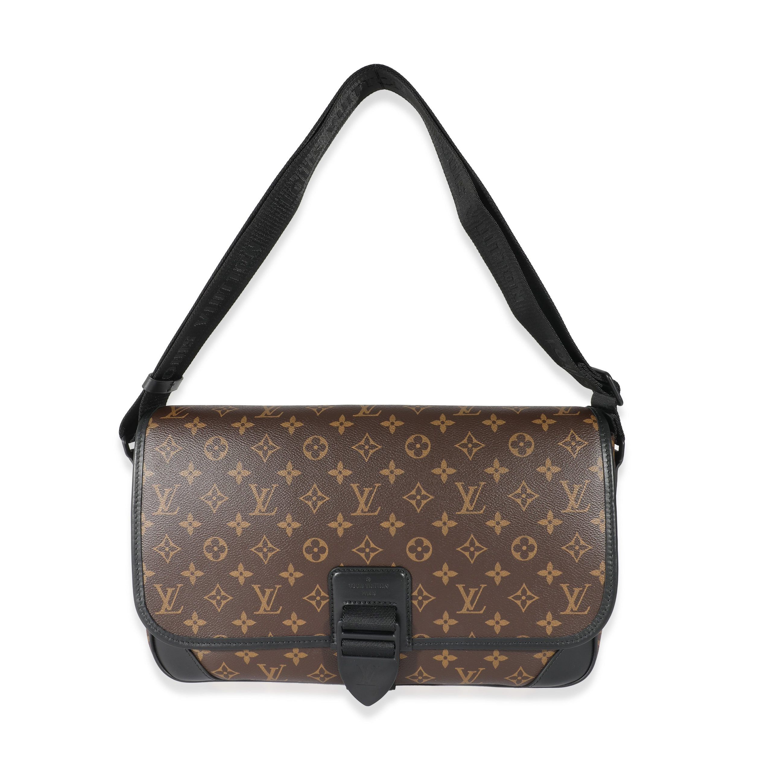 image of Louis Vuitton Monogram Macassar Canvas Archy Messenger Gm in Brown, Women's