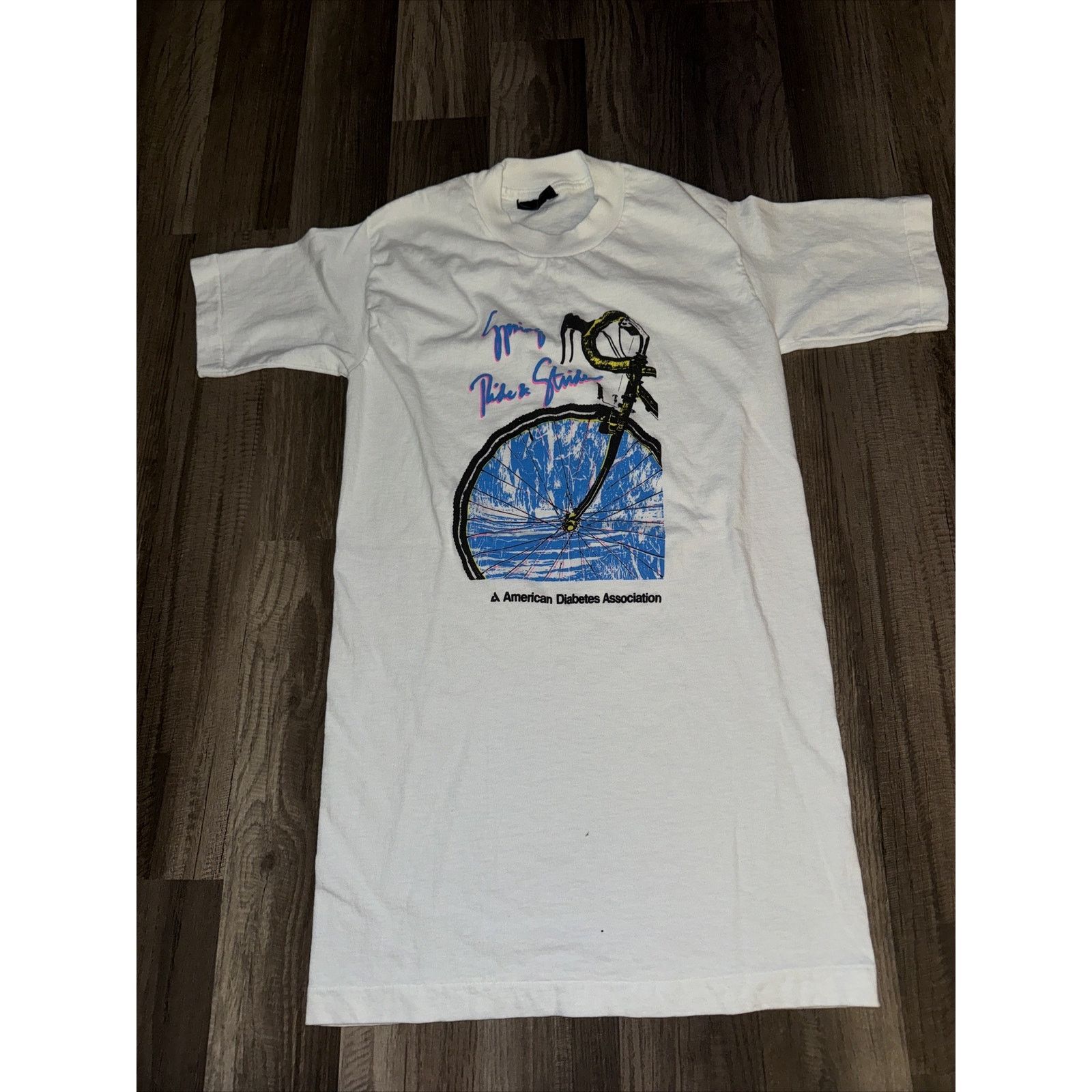 Band Tees × Vintage Screenprinting Cycling T-Shirt White Single Stitch 16x27.5 S Size US S / EU 44-46 / 1 - 1 Thumbnail