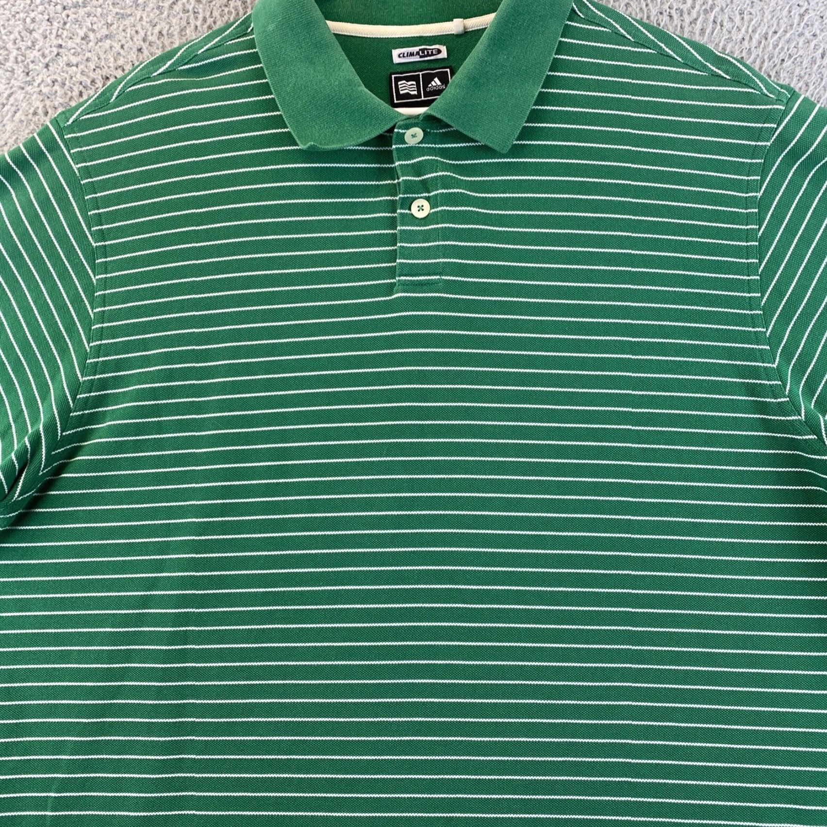 Adidas Adidas Golf Polo Shirt SS Men’s Green Striped Climalite 2XL Short Sleeve Shirt Casual Activewear Mens Size US XL / EU 56 / 4 - 4 Thumbnail