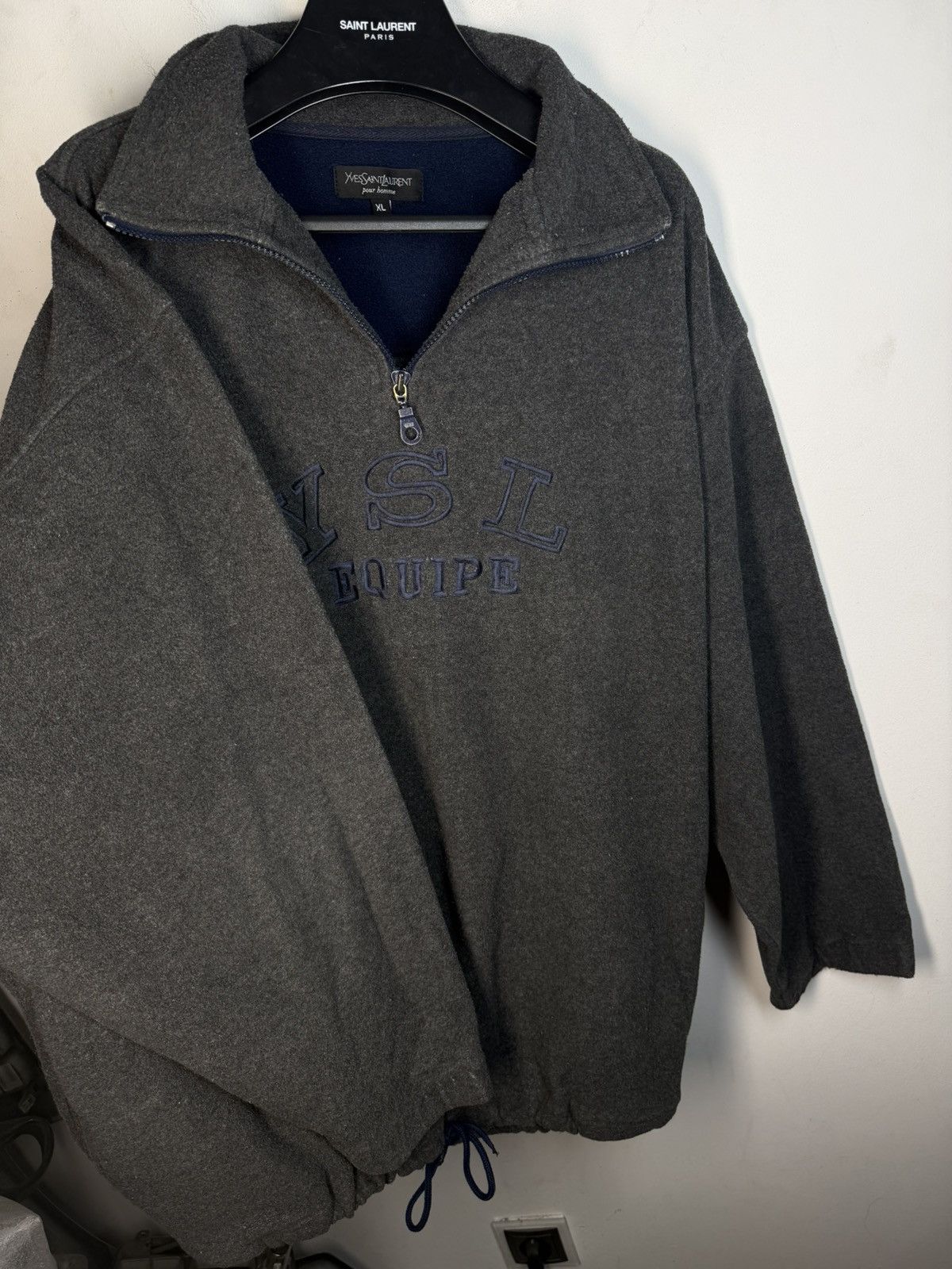 Yves Saint Laurent 90s Fleece YSL Sweatshirt Quarter Zip Vintage Yves Saint Size US XL / EU 56 / 4 - 10 Thumbnail