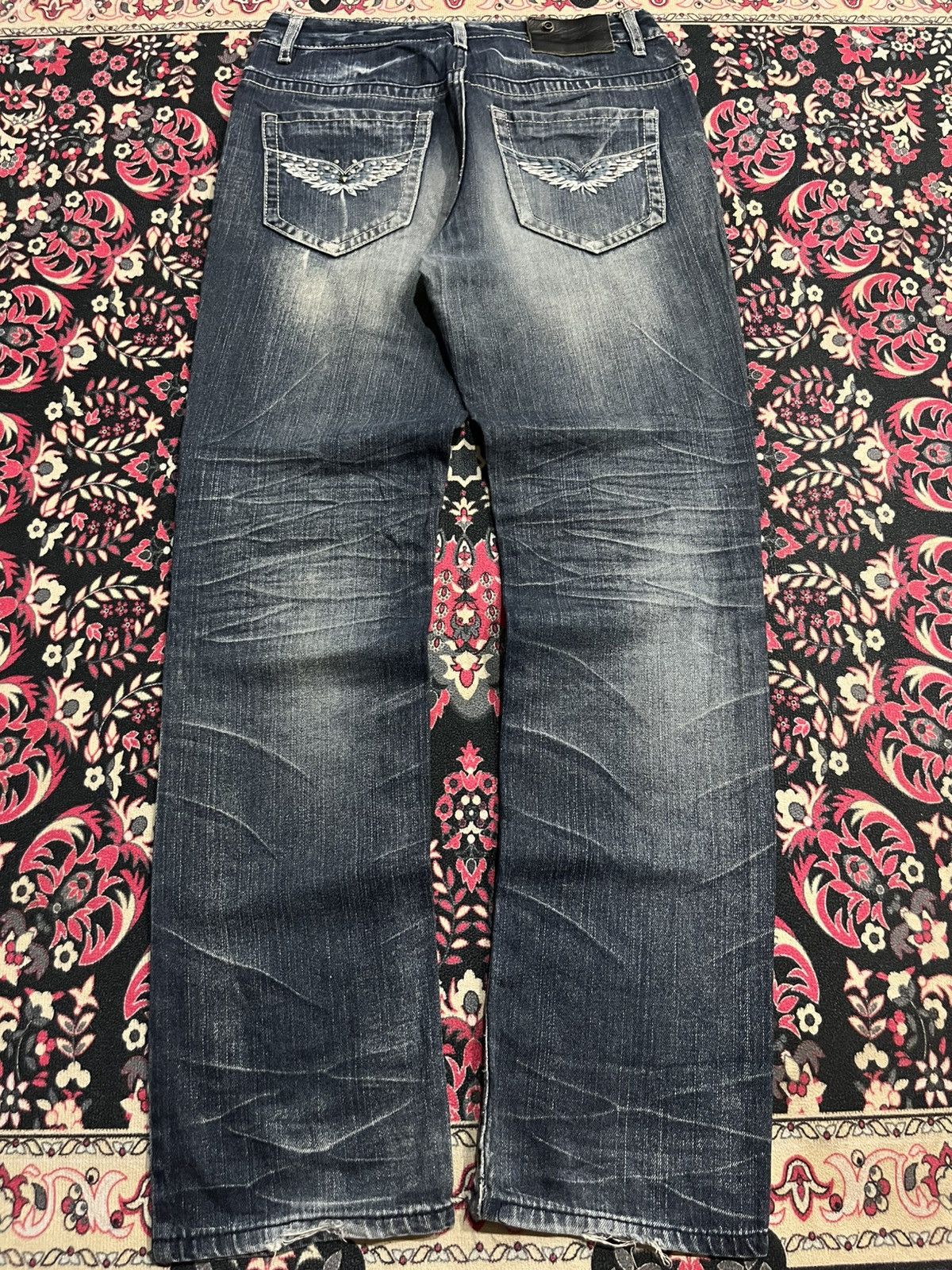 Japanese Brand Vintage J.Daniel Blue Faded Washed Distressed Straight Jeans Size US 31 - 2 Thumbnail