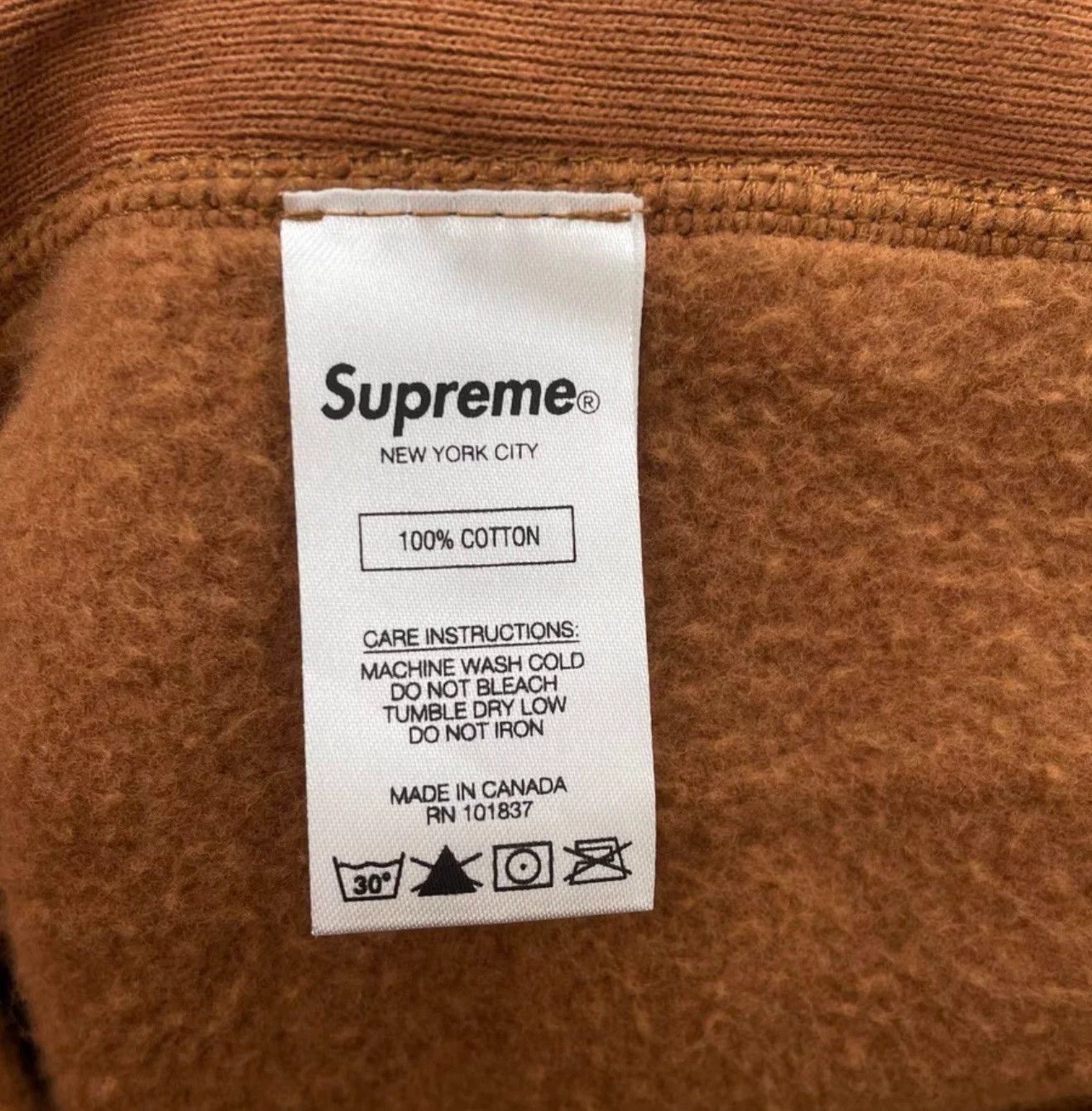 Supreme Brown Hoodie with Drawstrings and Front Pocket - Size M Size US M / EU 48-50 / 2 - 5 Thumbnail