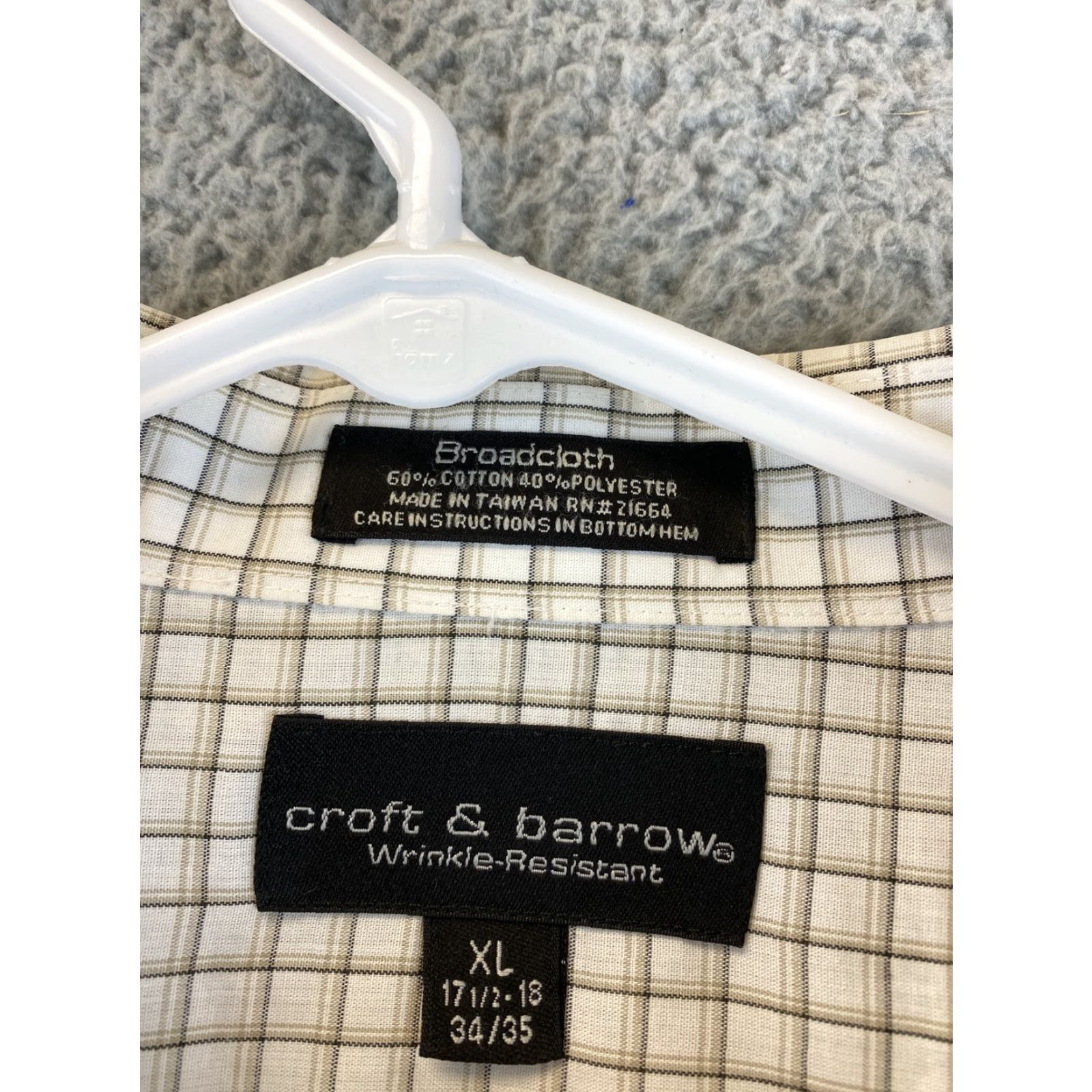 Croft & Barrow Croft & Barrow Button-Up Shirt Men XL Check Long Sleeve Button-Down Collared 82-46 Multicolor, Cotton Polyester, Regular Fit, All Seasons, Pockets Size US XL / EU 56 / 4 - 5 Thumbnail