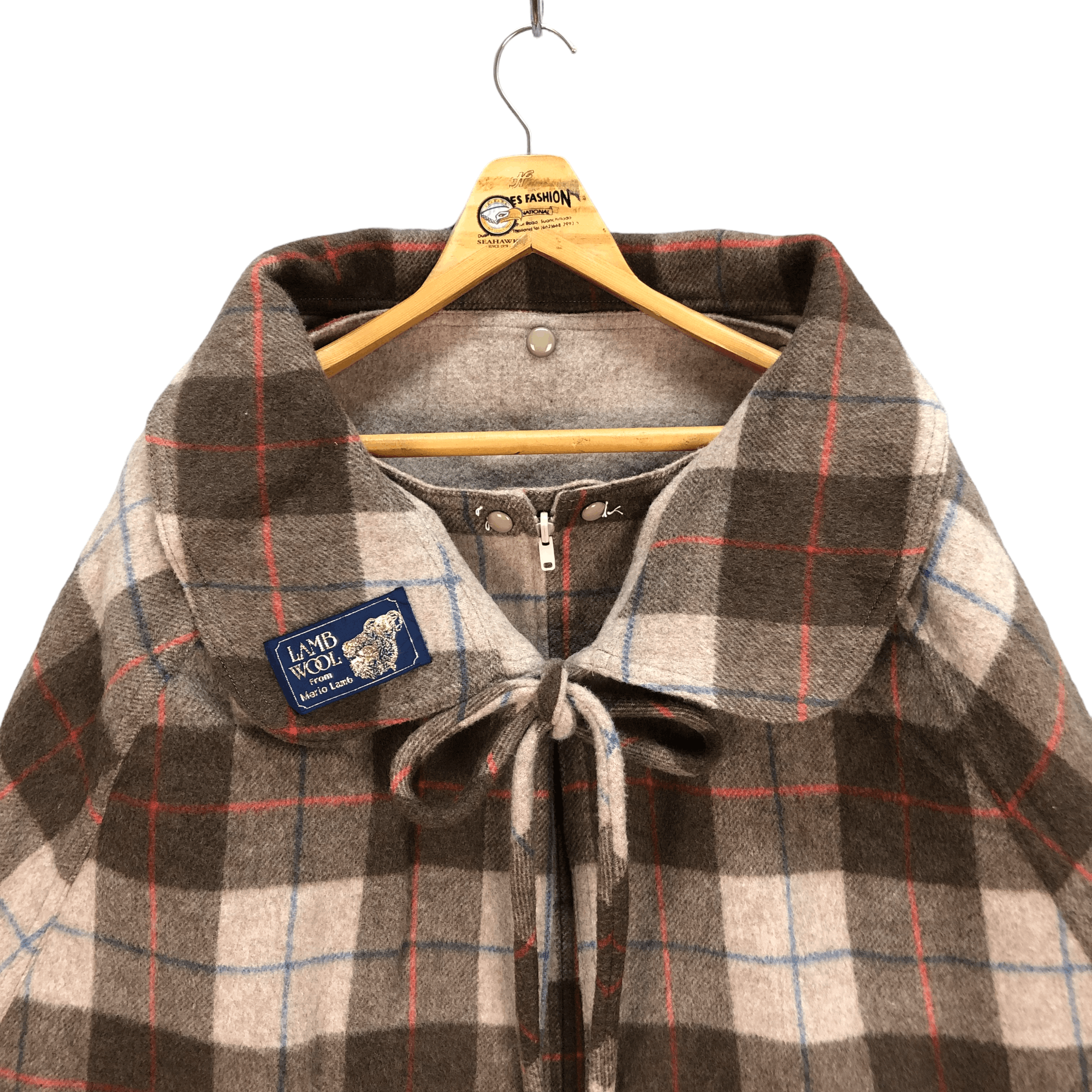 Vintage MARIO LAMB TARTAN REVERSIBLE WOOL SHAWL JACKET #6008-218 Size L / US 10 / IT 46 - 2 Thumbnail