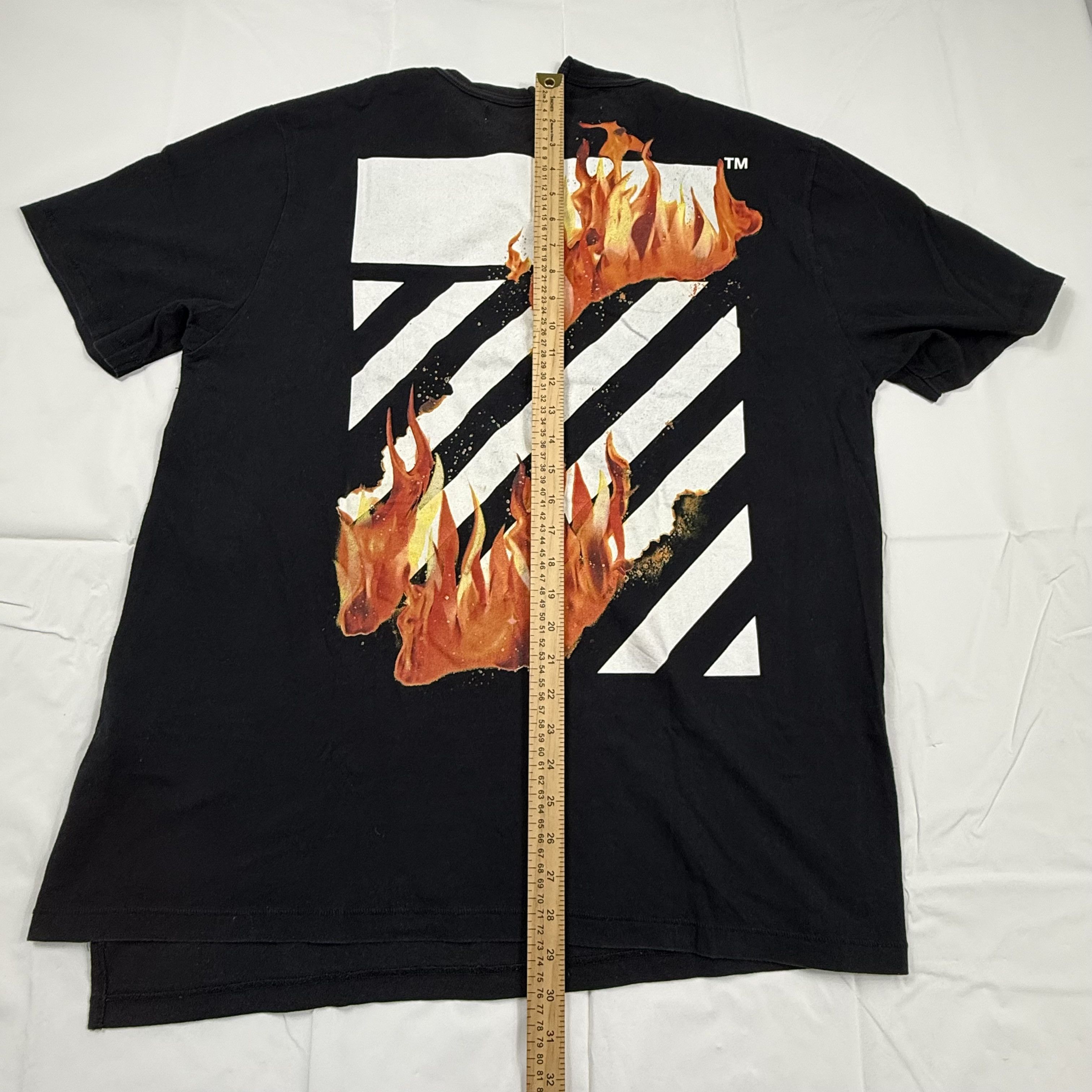 Off-White Off-White Virgil Abloh Fire Hands Diagonal Flame T-Shirt Size US XL / EU 56 / 4 - 9 Thumbnail