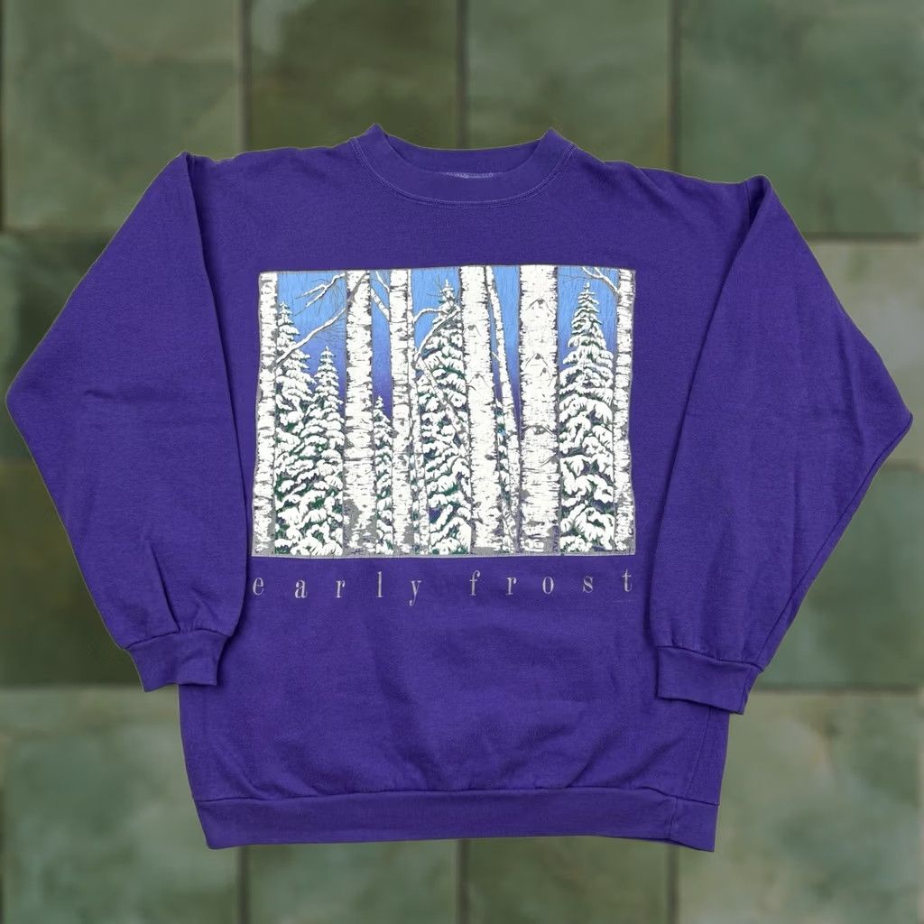 Sunray Sportswear VINTAGE Sun Sportswear Sweatshirt Adult Large Seasons Forest Nature Outdoor Purple 90s Mens Size US L / EU 52-54 / 3 - 1 Thumbnail