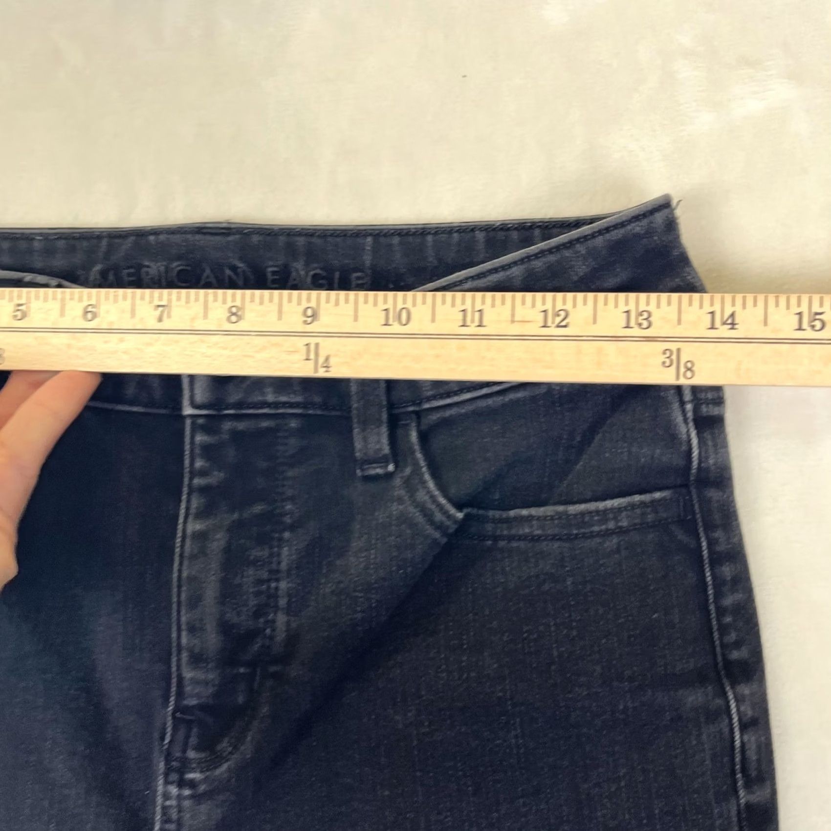 American Eagle Outfitters American Eagle Jegging Jeans Womens 4 Long Charcoal Gray Wash Denim Slim Stretch Pocket 5-Pocket Logo Zipper Size 27" / US 4 / IT 40 - 4 Thumbnail
