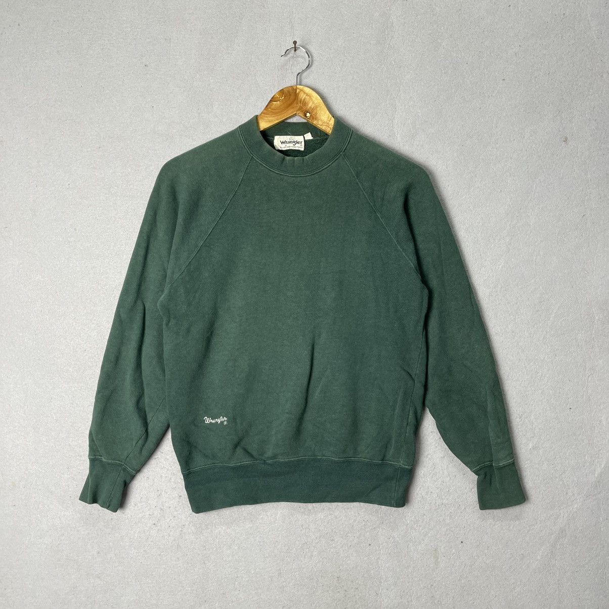 Wrangler Vintage 80s Wrangler Crewneck Sweatshirt Green Size US M / EU 48-50 / 2 - 1 Thumbnail