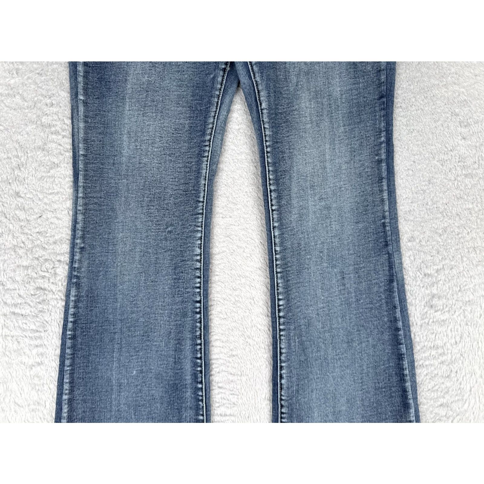 Shein SheIn Flare Jeans Womens 6 Blue Med Wash Mid Rise Regular Fit Denim 26x30 Jeans Size 28" / US 6 / IT 42 - 4 Thumbnail