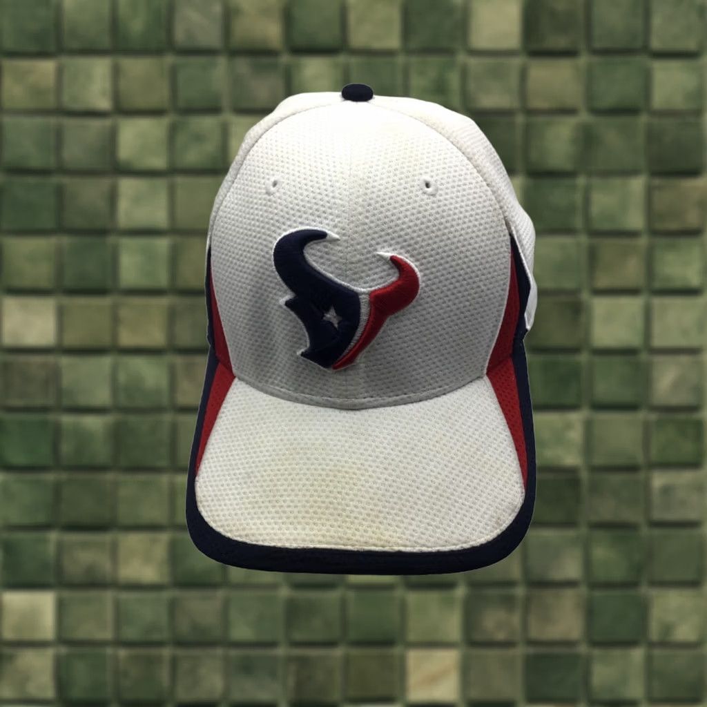 New Era Houston Texans Baseball Cap White Flexfit M/L Adjustable Polyester Mens, Men's