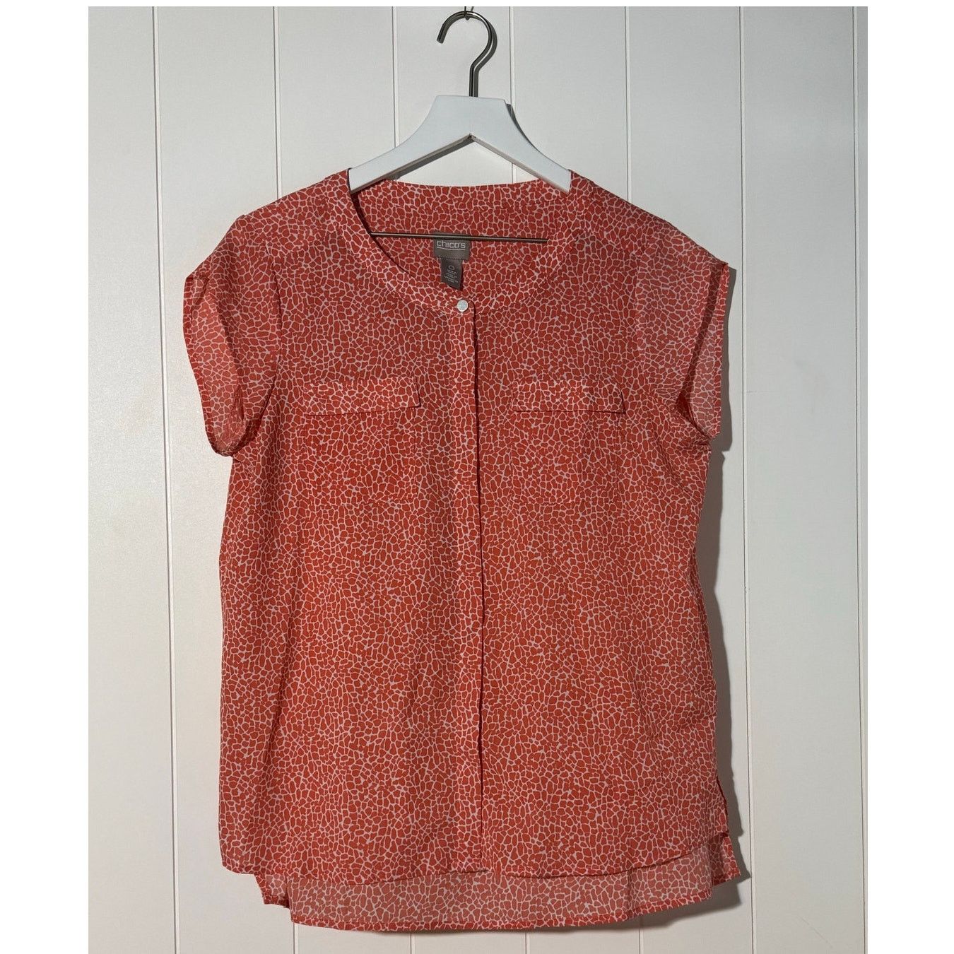 Chicos Chico's Womens Small Orange Animal Print Sleeveless Blouse Size S / US 4 / IT 40 - 1 Thumbnail